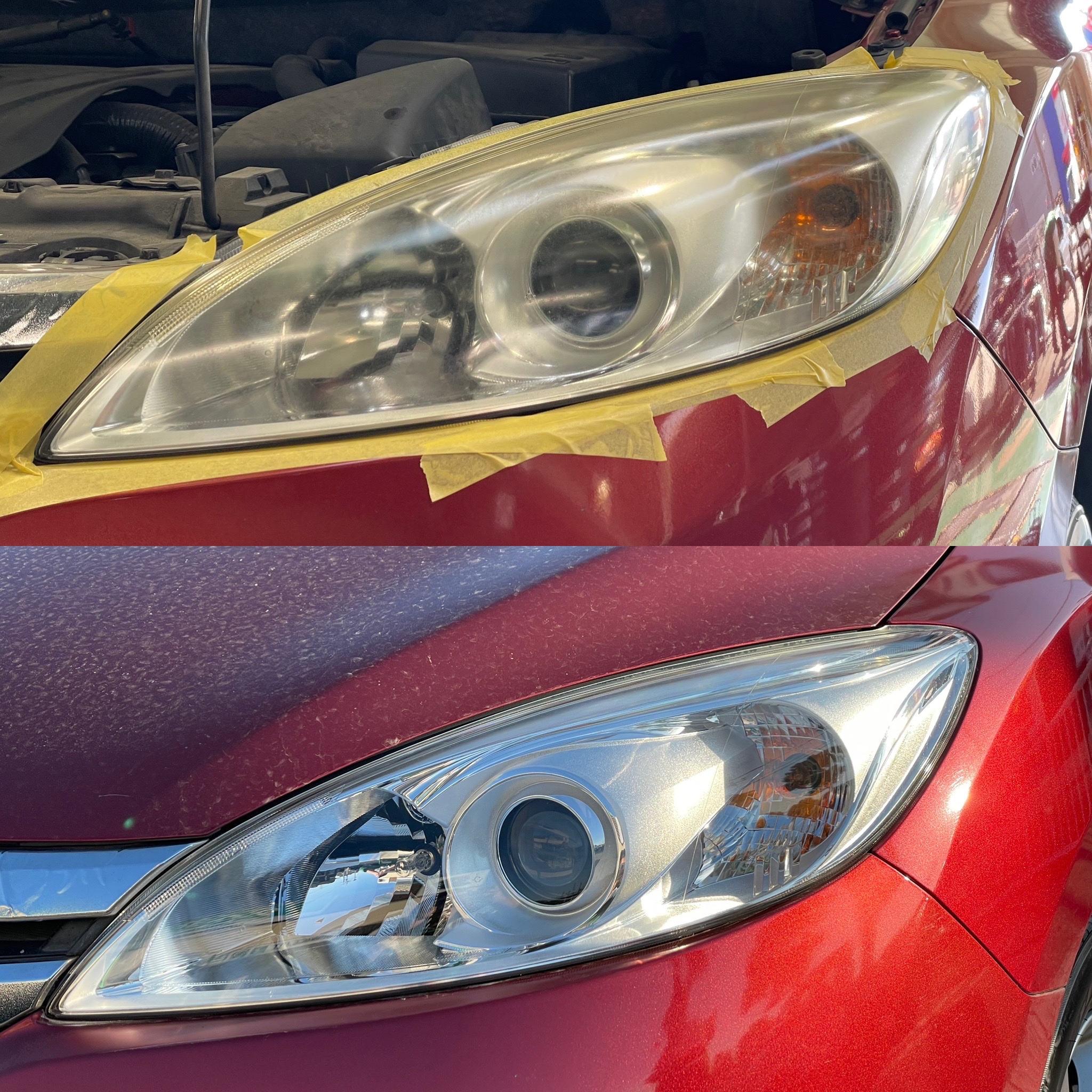 タイヤ館加古川 日産 ラフェスタ CWFFWN41G　ヘッドライトコーティング