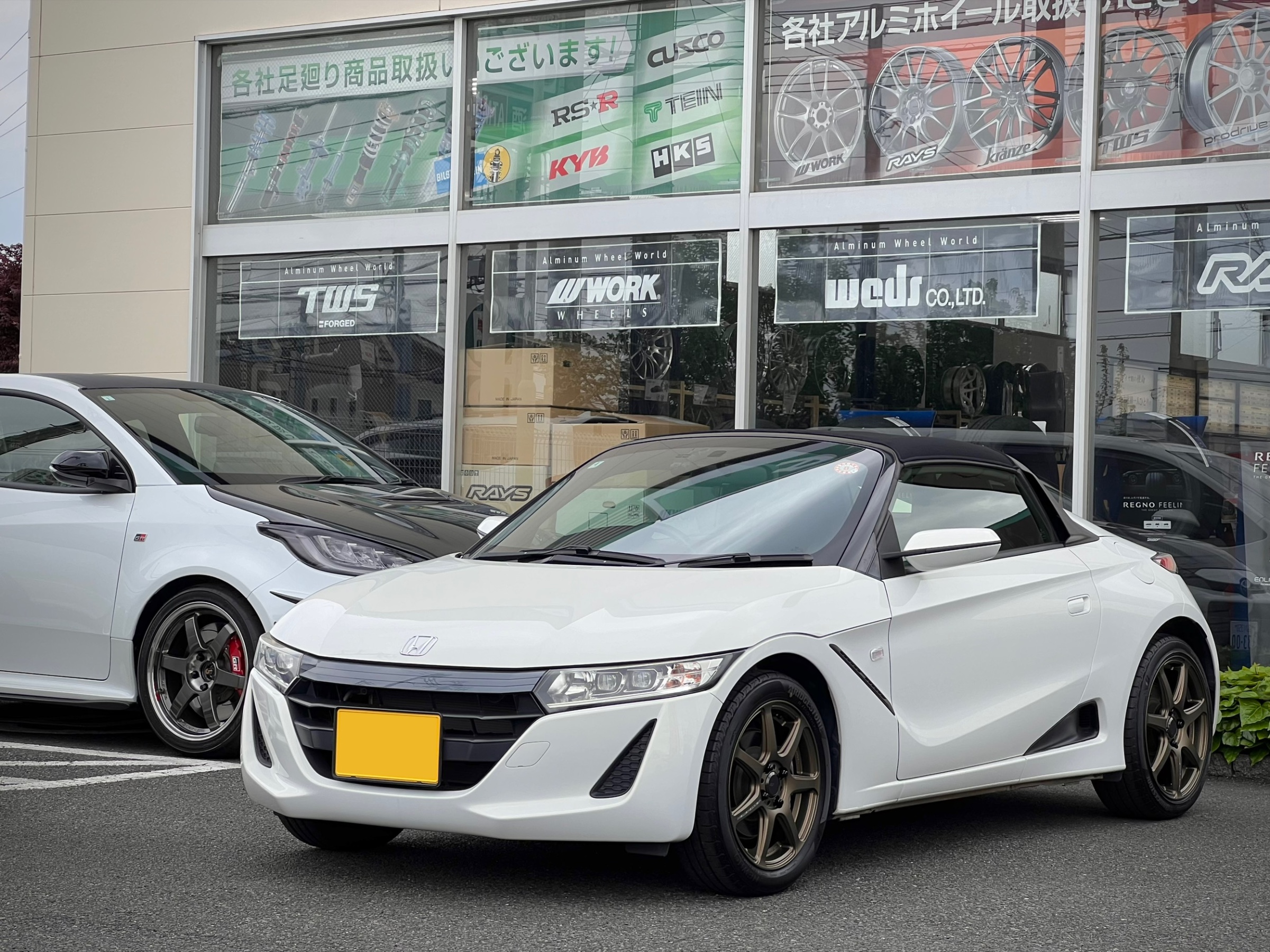 WORK EMOTION T7R S660 ホイール タイヤ15 16インチ WORK ホンダS660用 F:5J×15インチ／R:6.5J×16インチ PCD:100-4H
