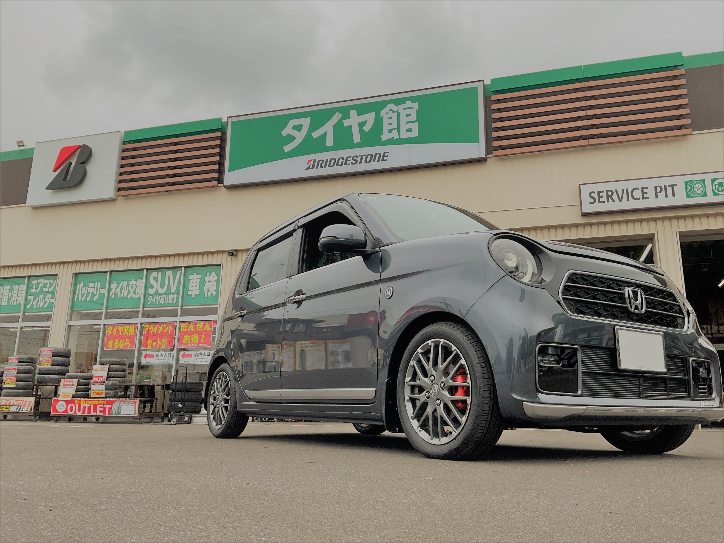 ホンダJG3型N-ONE、ダウンサスのお取り付け＆アライメント調整