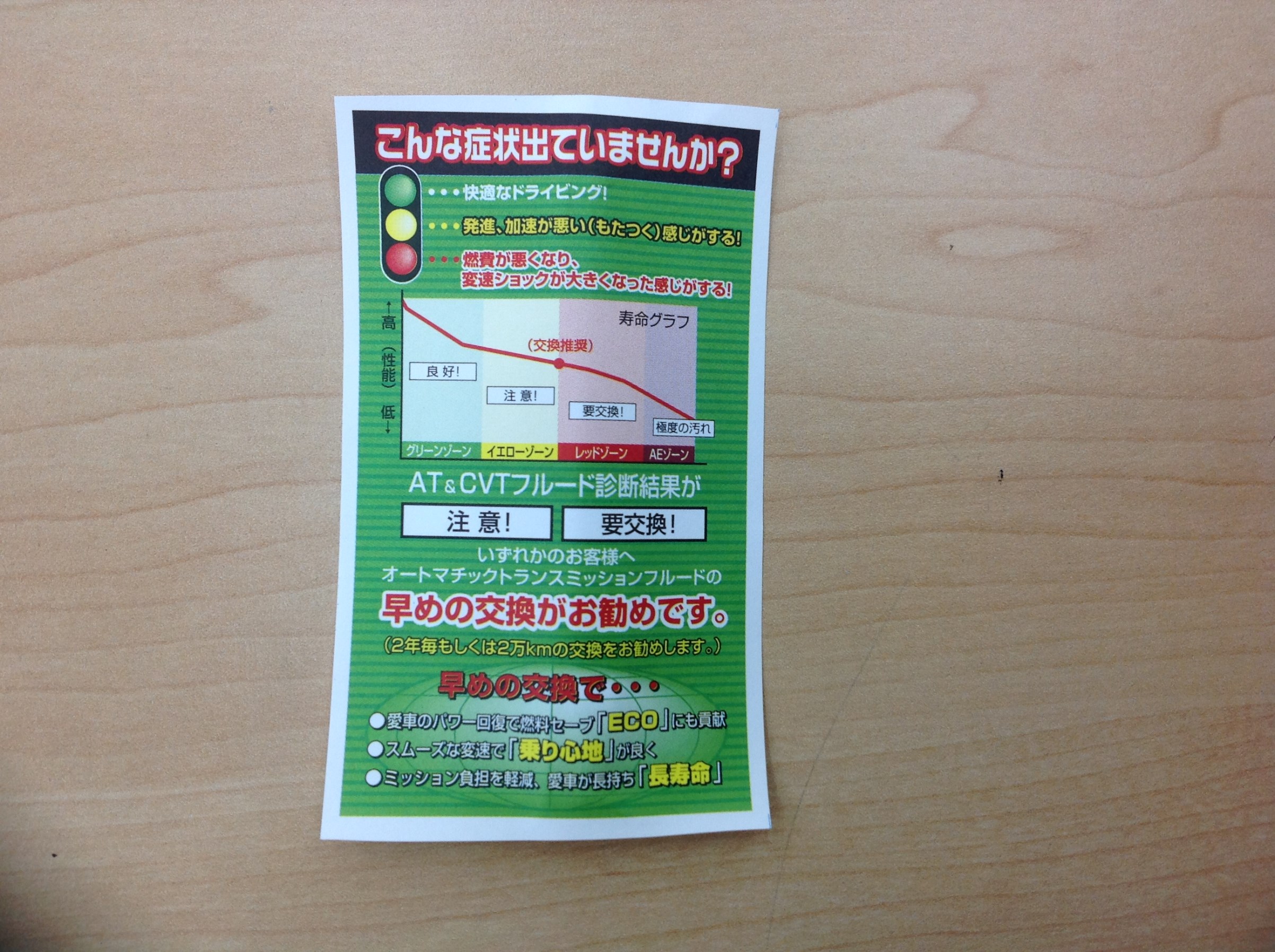 当店の無料点検の中身 Atf Cvtf 編 オイル関連 Atf交換 スタッフ日記 タイヤ館 春日井 愛知県 三重県のタイヤ カー用品ショップ タイヤからはじまる トータルカーメンテナンス タイヤ館グループ
