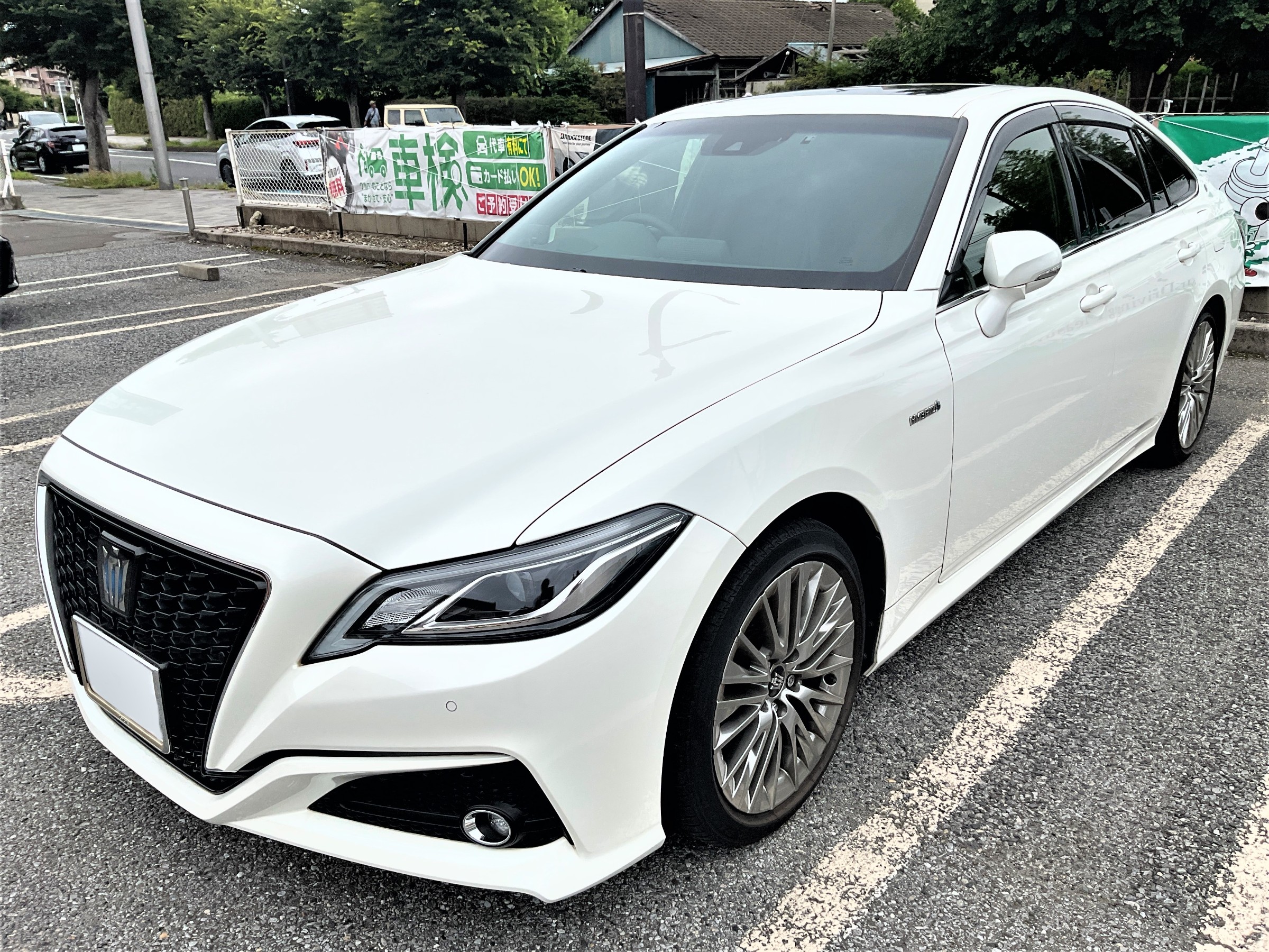 トヨタAZSH20型クラウンハイブリッド、1234型対応パワーエアコン施工