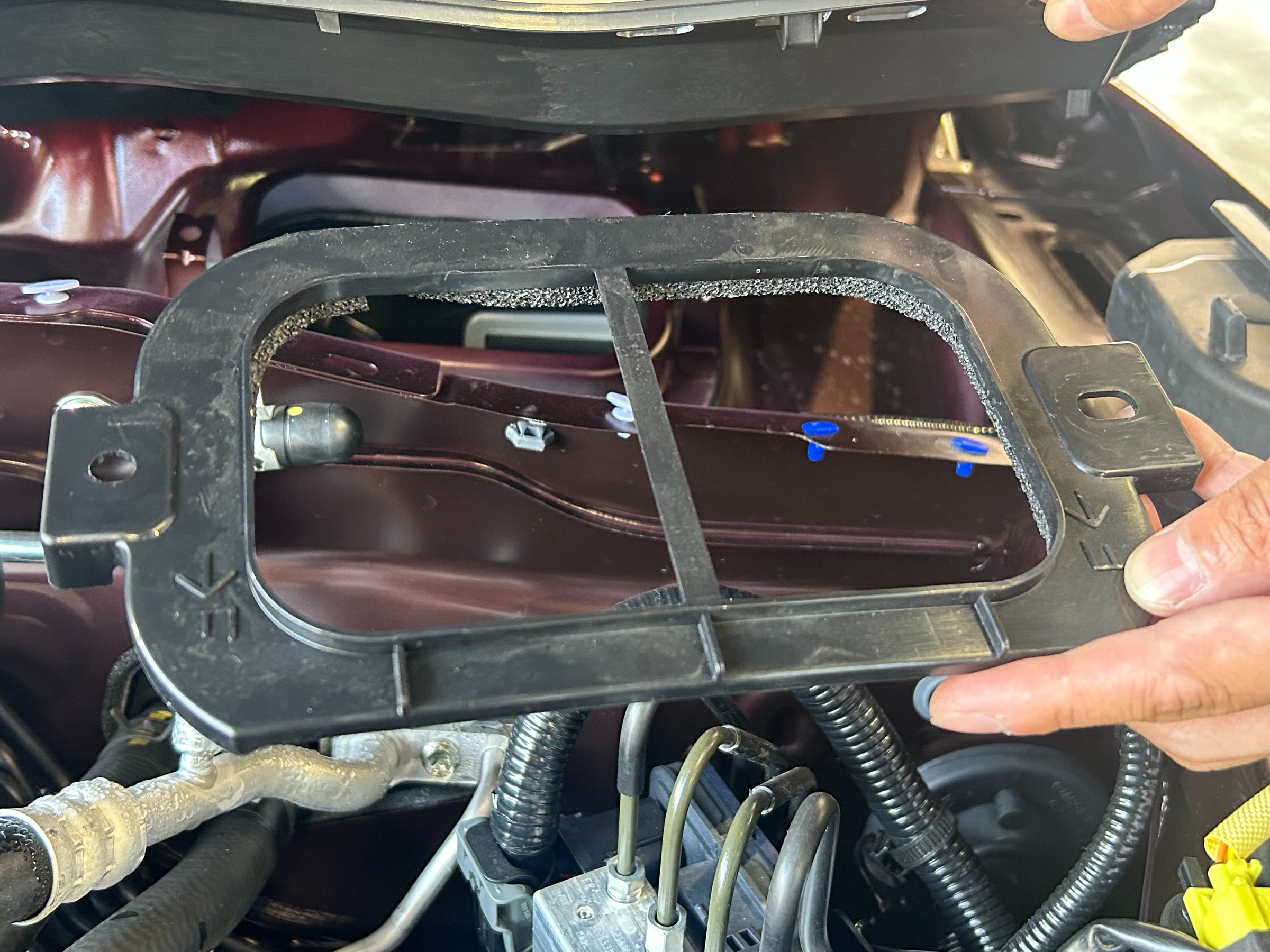 エアコンフィルター上流側取付け前