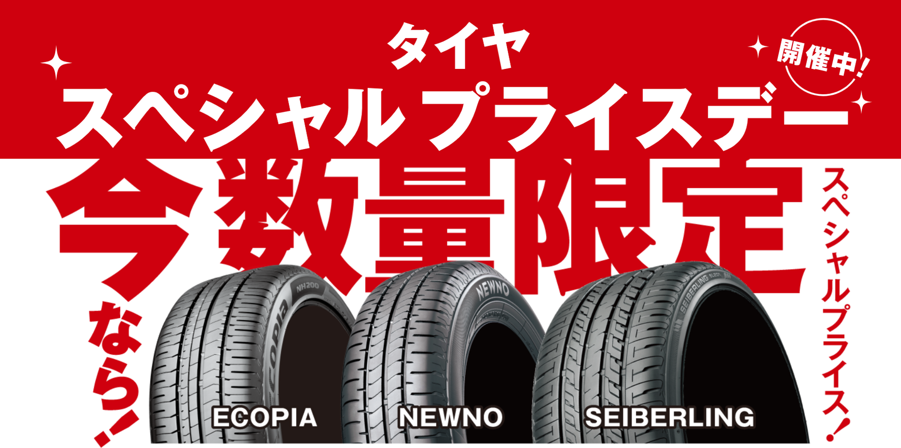 数量限定スペシャルプライスデー【ECOPIA・NEWNO・SEIBERLING】最大27