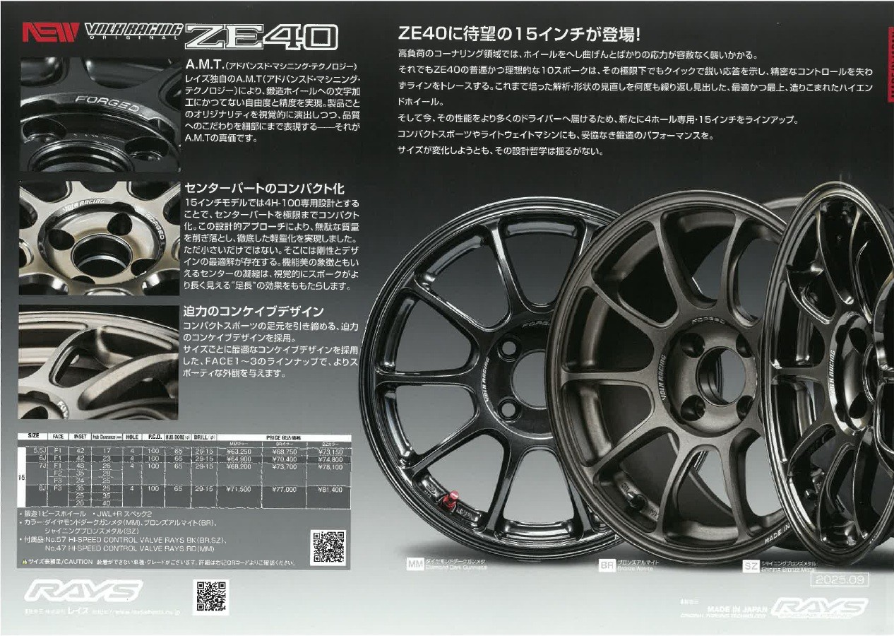 ロードスターのり必見】朗報！【ZE40】に待望の15インチがついに登場