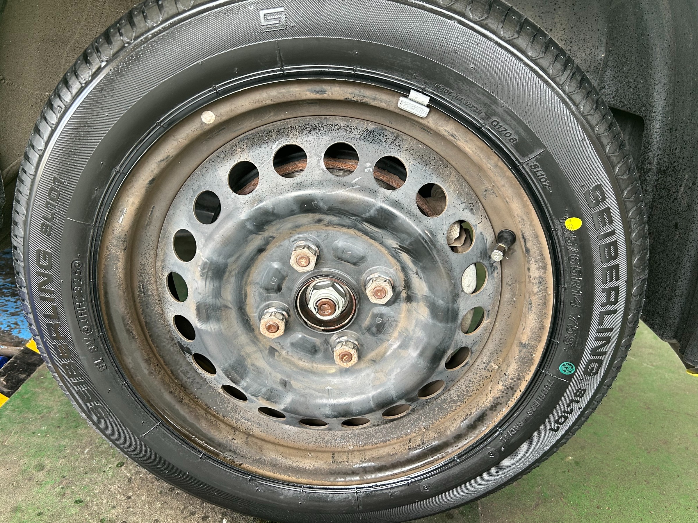 新品タイヤ装着後