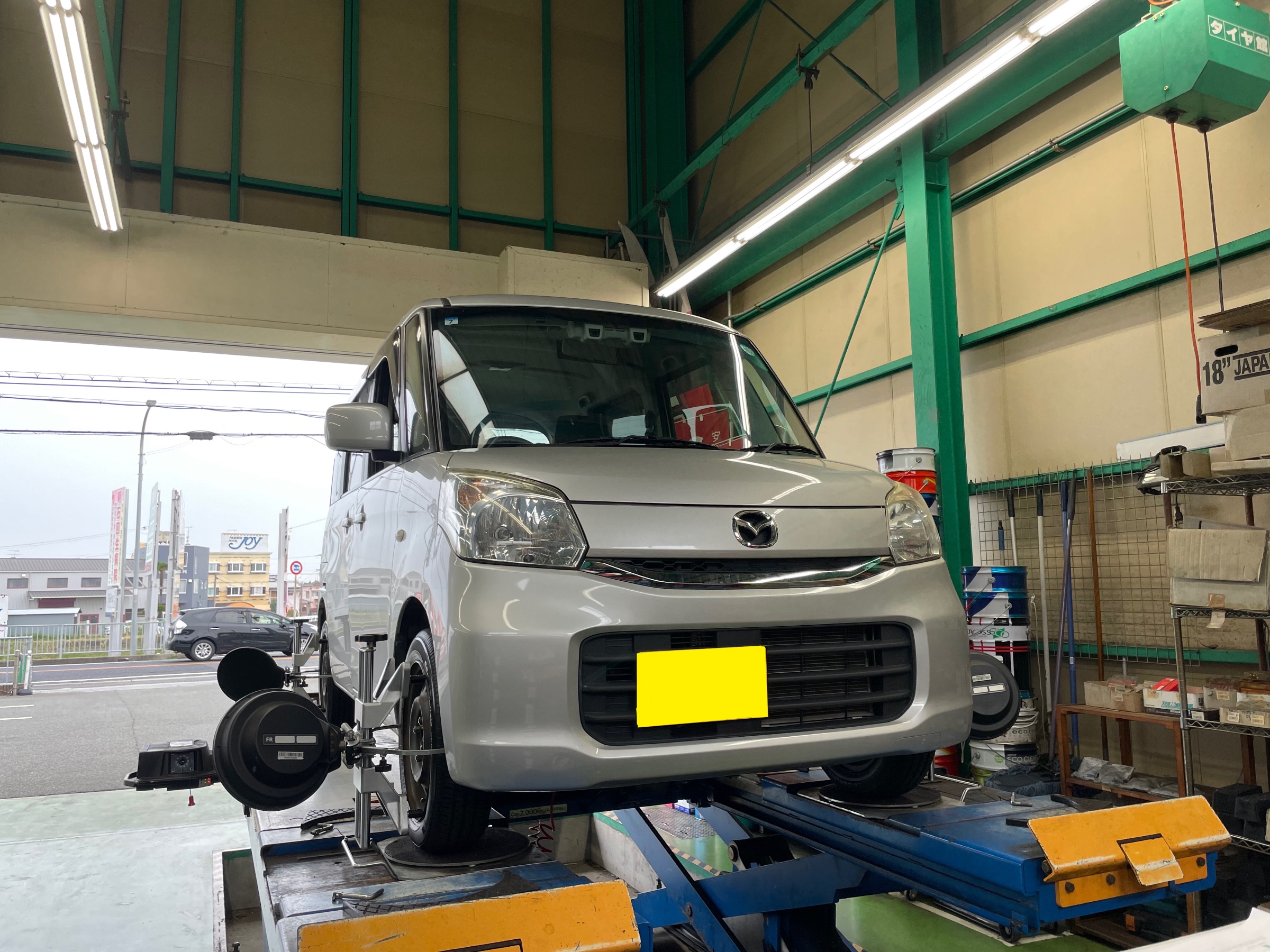 タイヤ館土山　マツダ フレアワゴン MM42S　アライメント調整