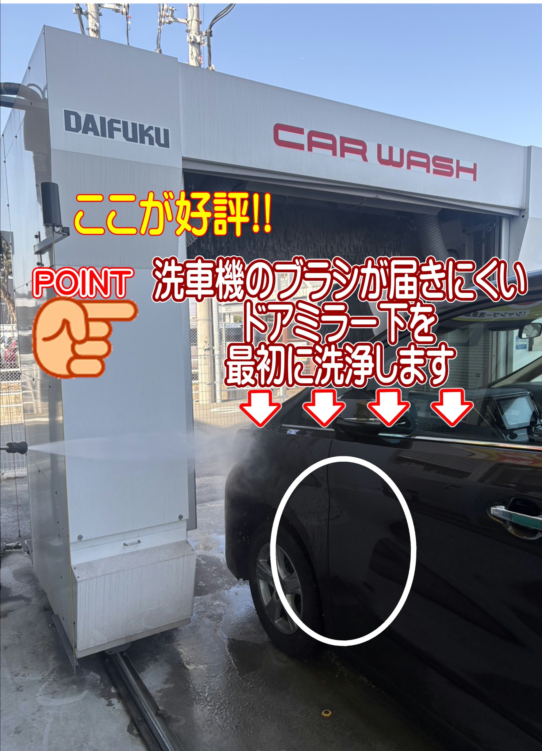 洗車機　洗車　コーティング　撥水洗車