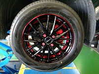 マツダ 15インチ ホイール 黒と赤 BZRN7gCAA