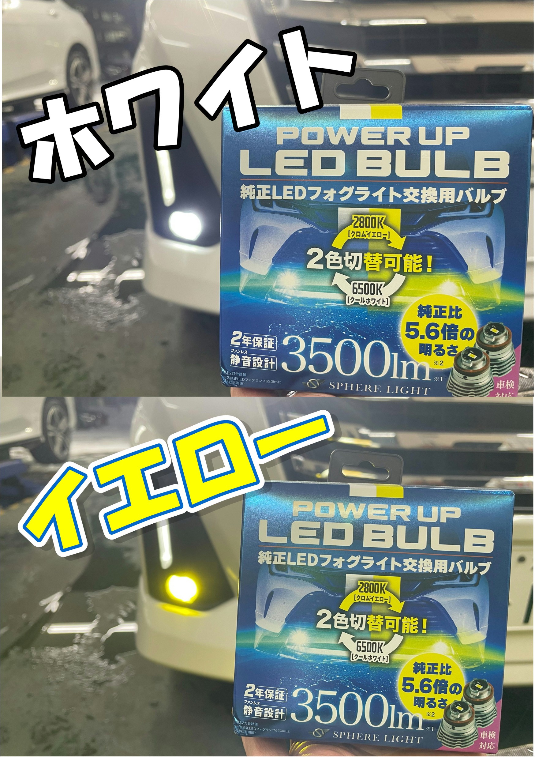 LEDフォグバルブ　２色切替