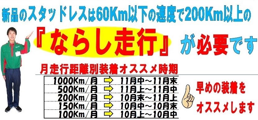 スタッドレスタイヤは慣らし運転が必要です スタッフ日記 タイヤ館 瑞穂 タイヤからはじまる トータルカーメンテナンス タイヤ館グループ