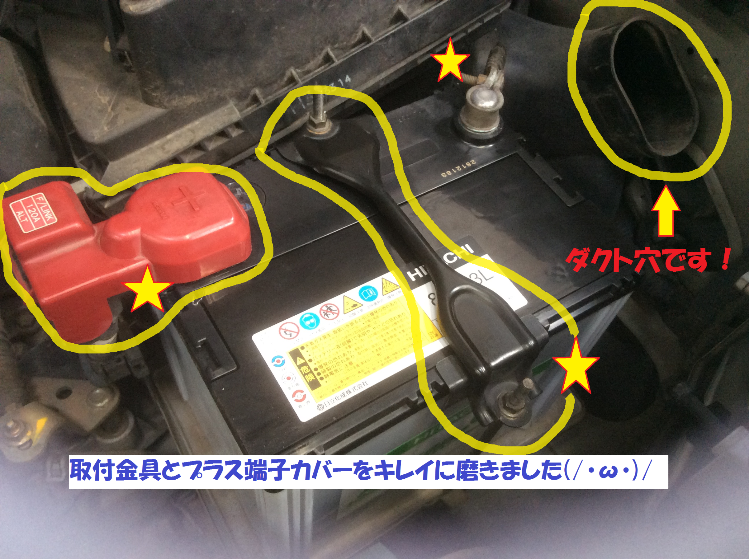 日産 セレナ C24型 バッテリー交換作業です 日産 セレナ メンテナンス商品 総和店こだわり作業 タイヤ館 総和 茨城県のタイヤ カー用品ショップ タイヤからはじまる トータルカーメンテナンス タイヤ館グループ