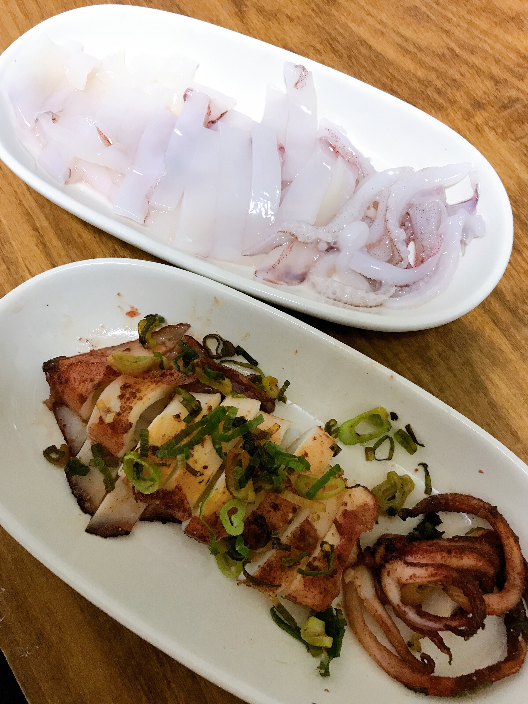 刺身、バター焼き