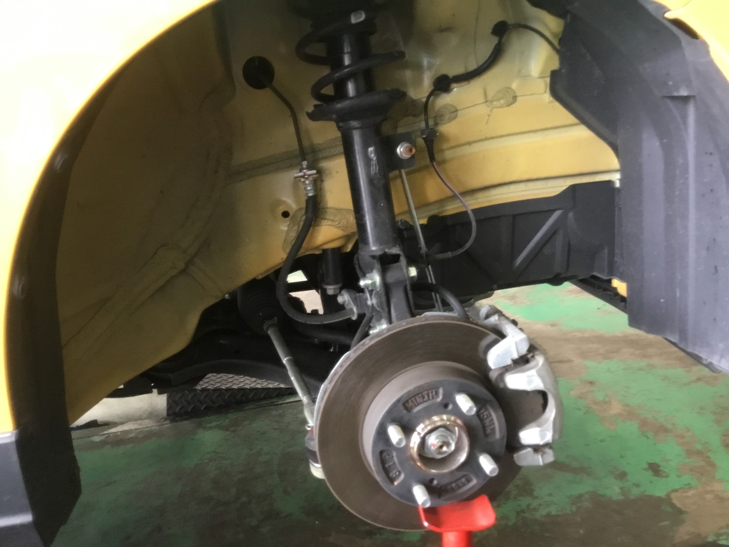 Mk53s型スペーシアギア 車高調取り付け アライメント調整 スズキ スペーシア その他 パーツ取付 サスペンション取付 技術サービスブログ タイヤ館 鎌ヶ谷 千葉県のタイヤ カー用品ショップ タイヤからはじまる トータルカーメンテナンス タイヤ館グループ