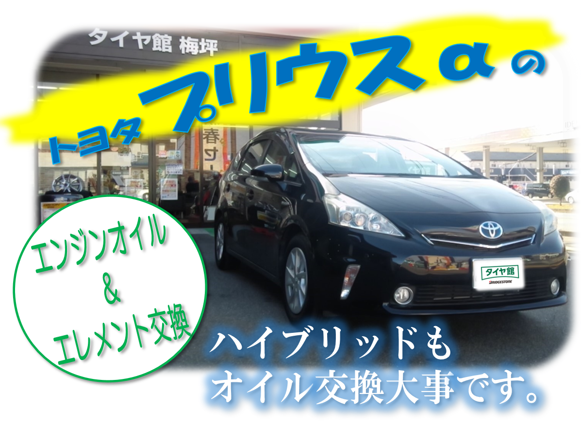 Zvw4 型プリウスaのエンジンオイル エレメント交換 トヨタ プリウスa オイル関連 エンジンオイル交換 サービス事例 タイヤ館 梅坪 愛知県 三重県のタイヤ カー用品ショップ タイヤからはじまる トータルカーメンテナンス タイヤ館グループ