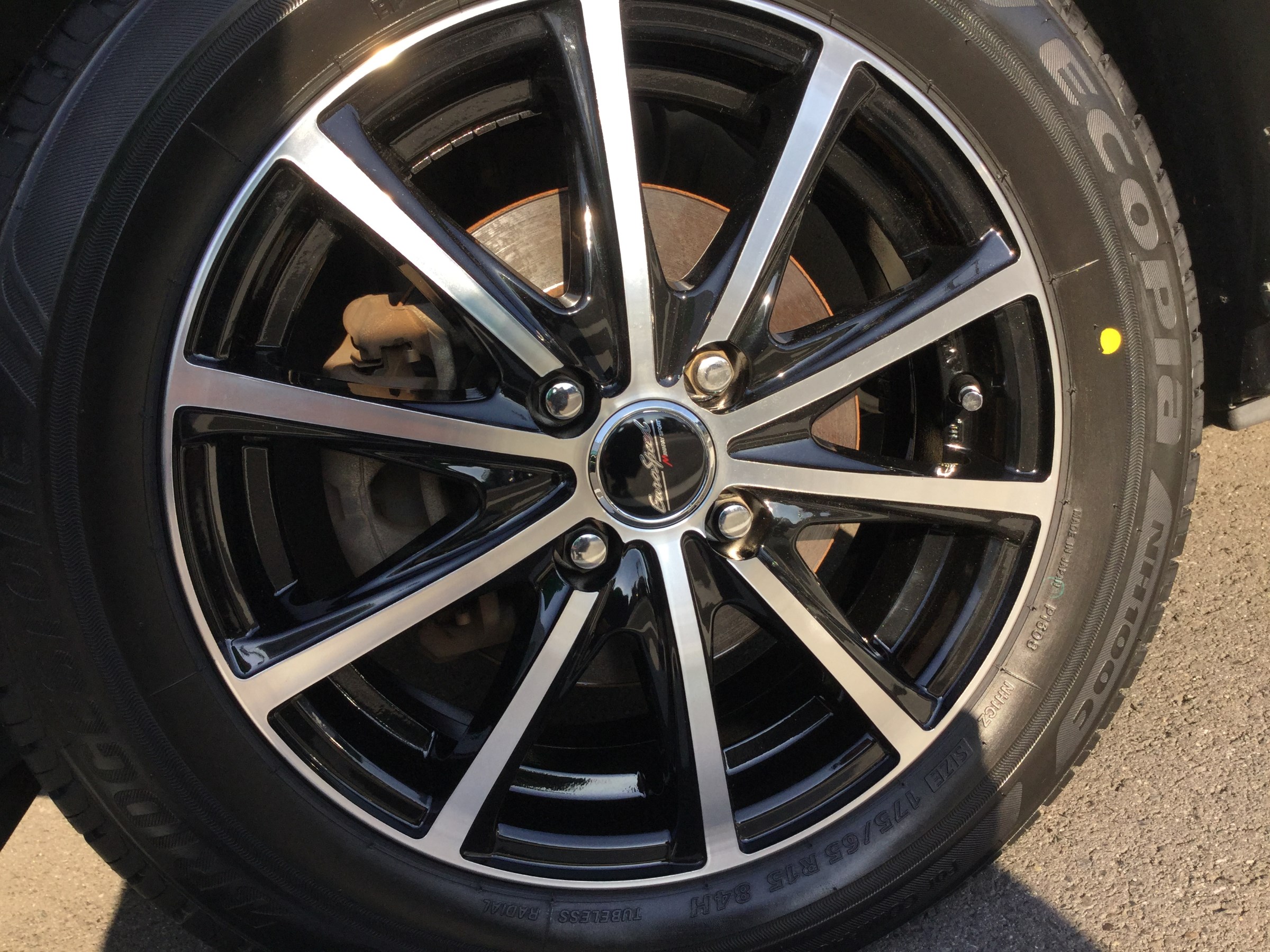 日産 キューブ ホイール15インチ ユーロスピードV25 エコピアNH100C ...