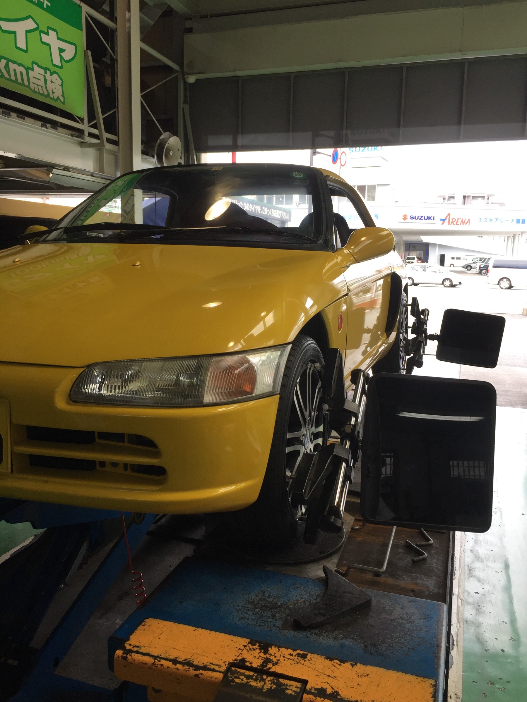 ビート Pp1 アライメント調整 ホンダ ビート その他 タイヤ ホイール関連 4輪トータルアライメント調整 取り付け 施工事例集 タイヤ館 福岡西 タイヤからはじまる トータルカーメンテナンス タイヤ館グループ