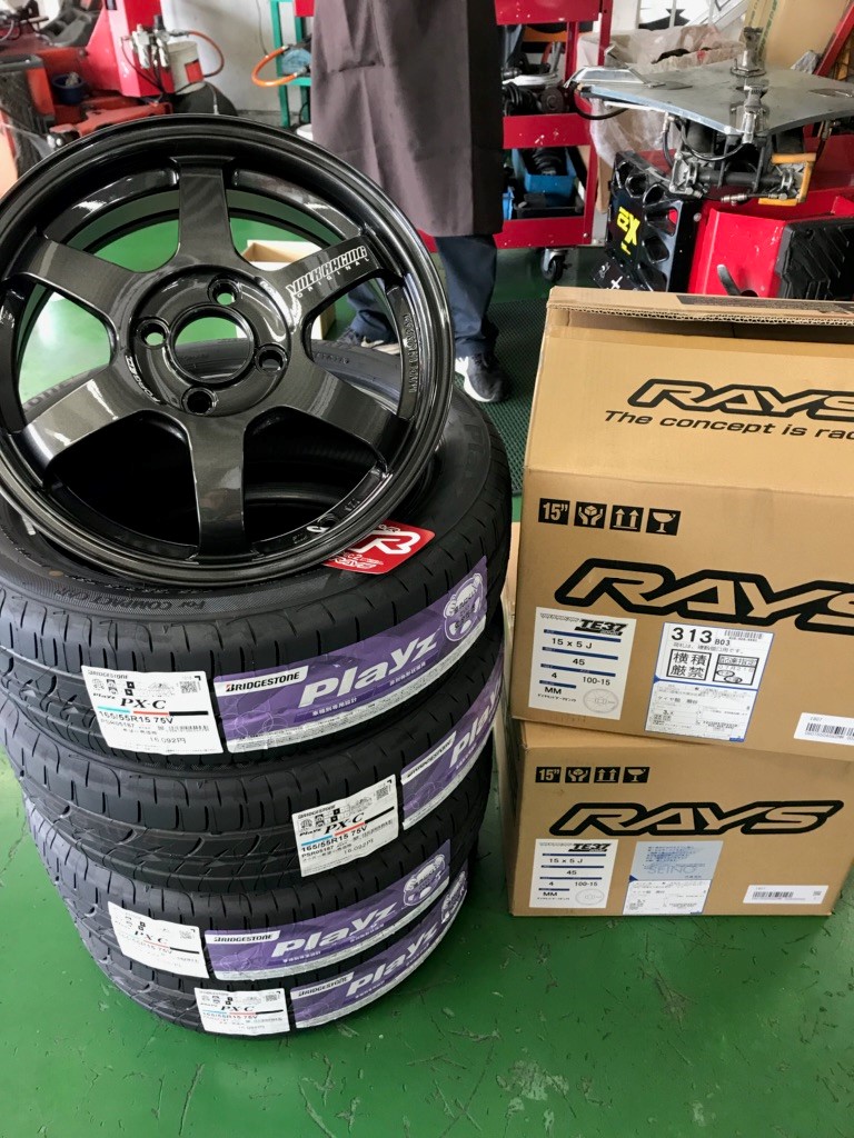 ホンダ N-ワゴン RAYS TE37 ソニック 15インチ取付 | 店舗お