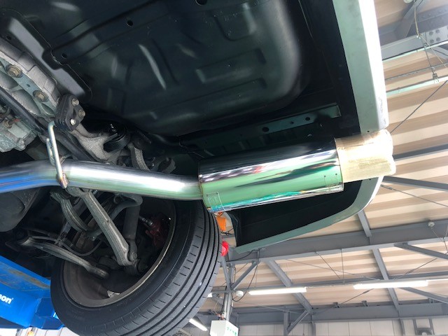 ランサーエボリューション７ ５ZIGEN プロレーサーZZ マフラー交換