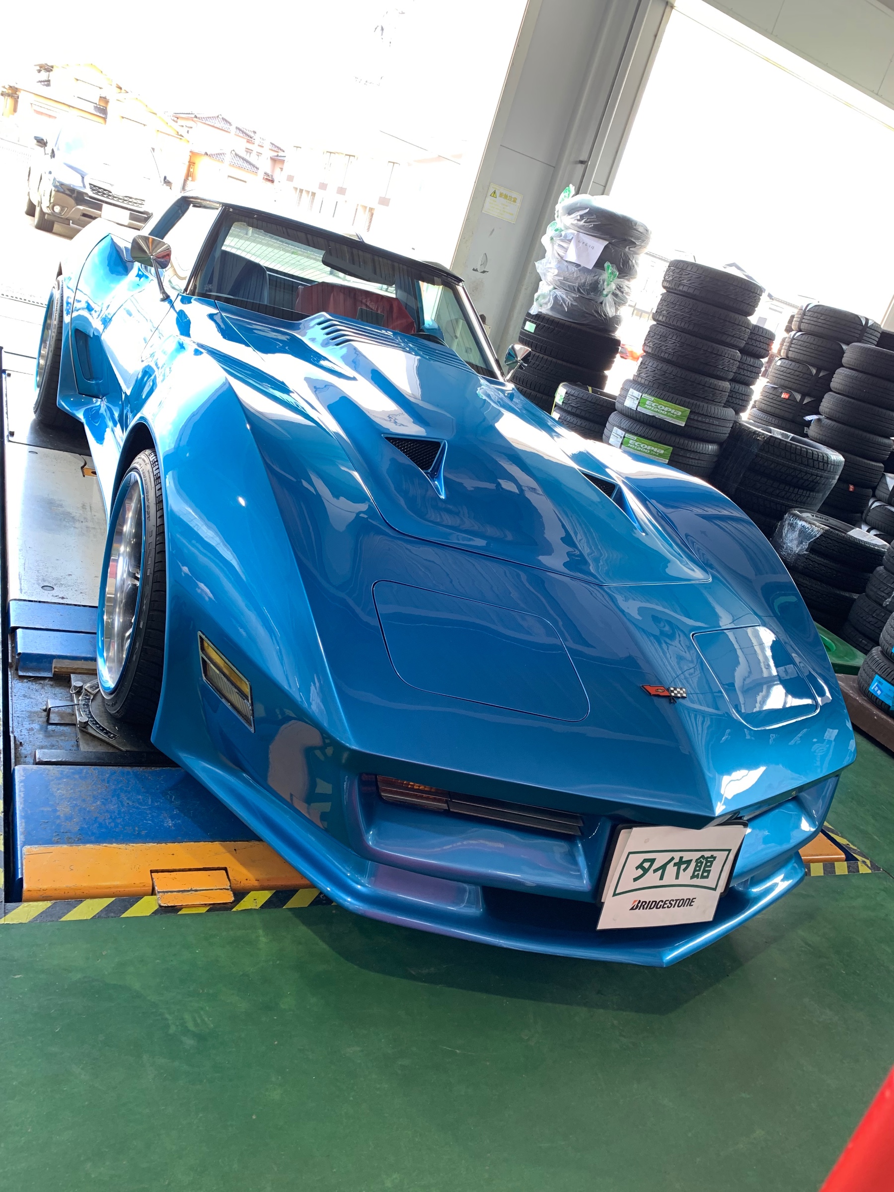 コルベット C3 アライメント調整 シボレー シボレーコルベット 作業紹介 タイヤ館 金沢西 石川県 福井県のタイヤ カー用品ショップ タイヤからはじまる トータルカーメンテナンス タイヤ館グループ