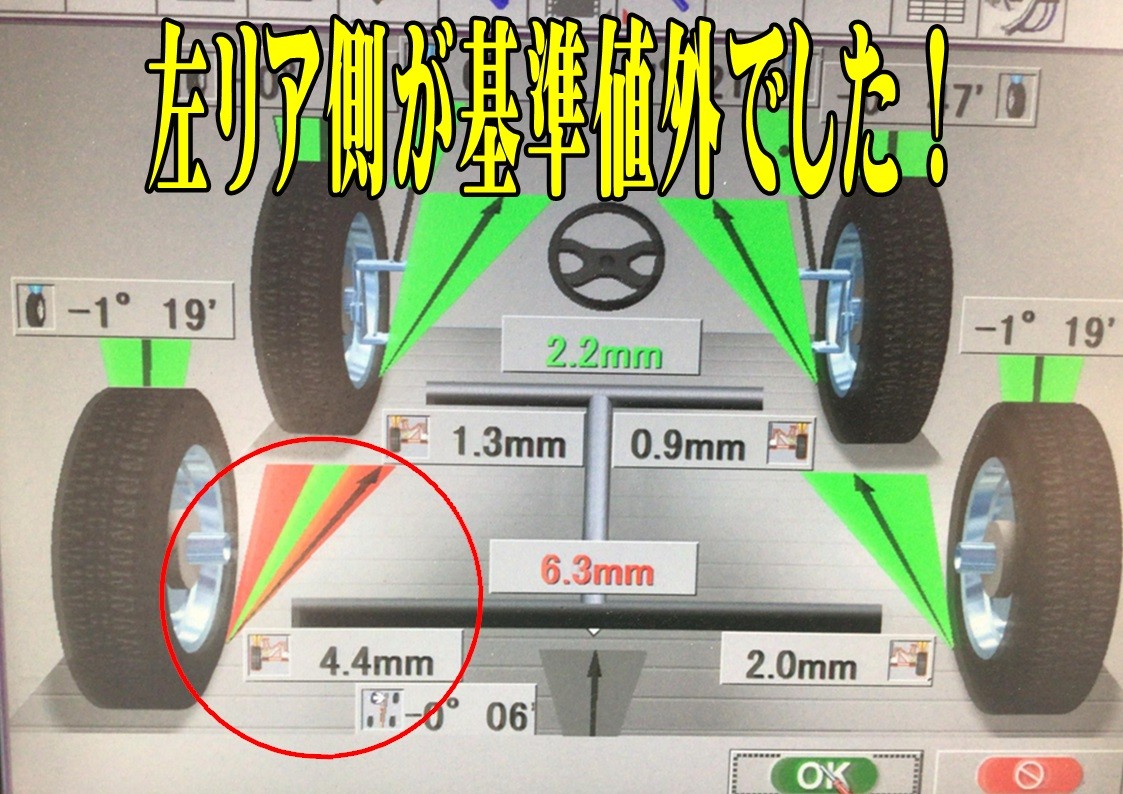 アライメントデータ　タイヤ館三原