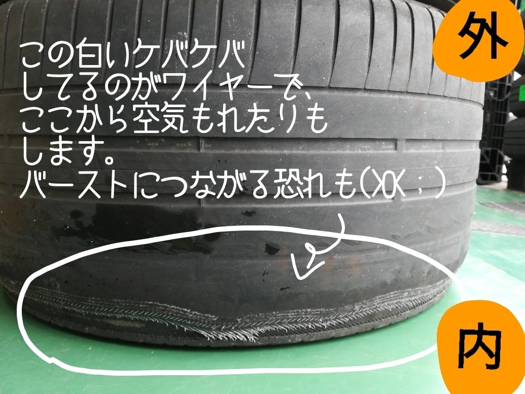 タイヤの内側をよく見てみると タイヤ その他 無料安全点検 スタッフ日記 タイヤ館 焼山 愛知県 三重県のタイヤ カー用品ショップ タイヤからはじまる トータルカーメンテナンス タイヤ館グループ