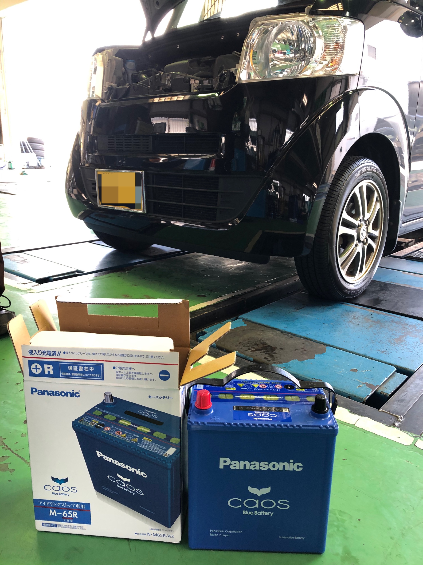 Honda N Box Panasonic Caos バッテリー取付 ホンダ N Box メンテナンス商品 サービス事例 タイヤ館 佐世保 タイヤからはじまる トータルカーメンテナンス タイヤ館グループ