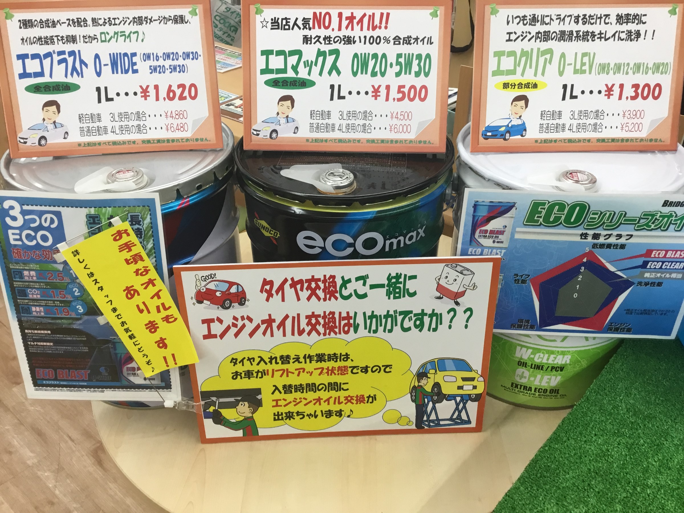 タイヤ館 エンジンオイル交換もやってます スタッフ日記 タイヤ館 郡山北 福島県のタイヤ カー用品ショップ タイヤからはじまる トータルカーメンテナンス タイヤ館グループ