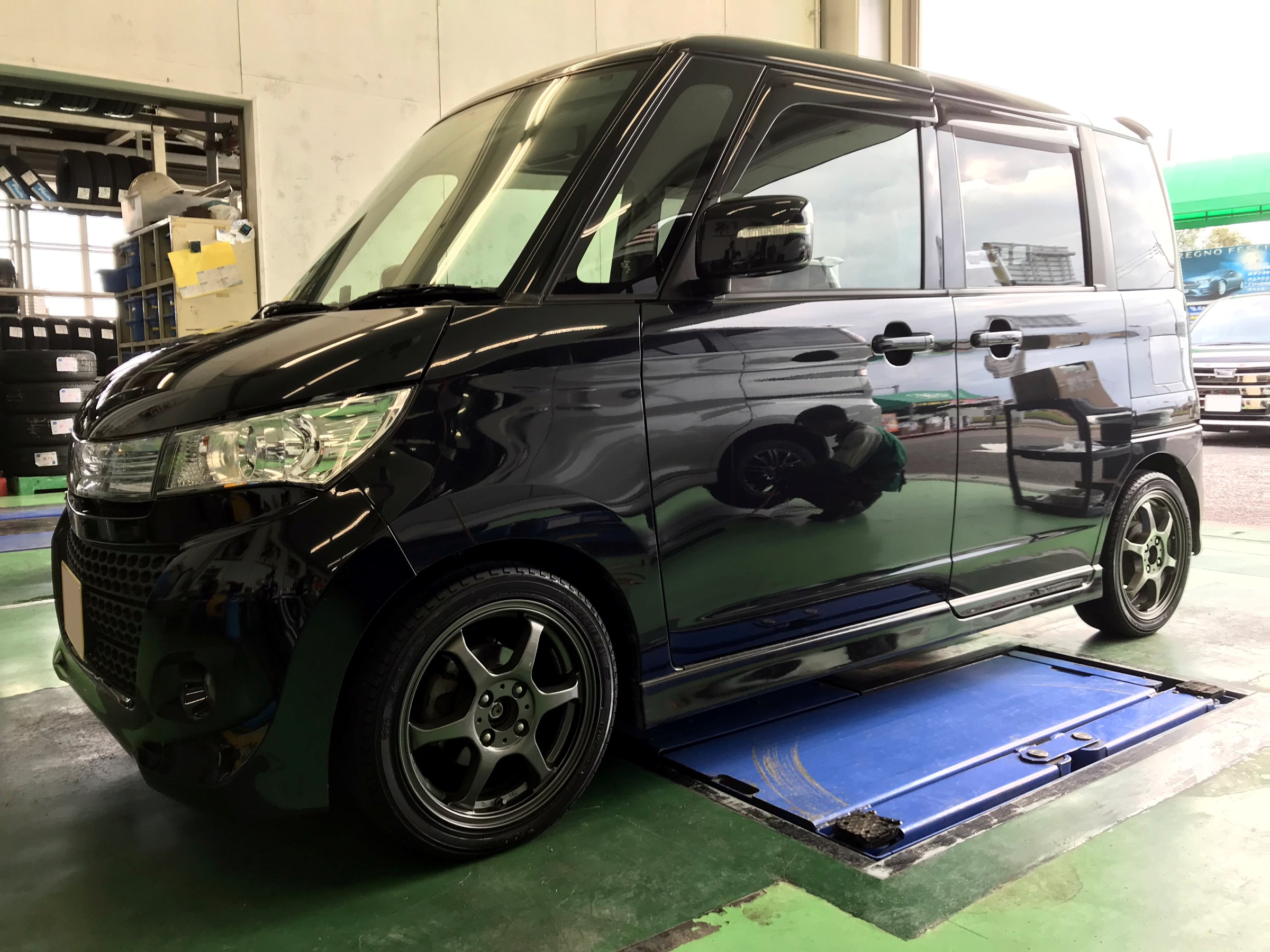 スズキ・パレットSW・MK21S】インチアップしたら・・・TEINの車高調で