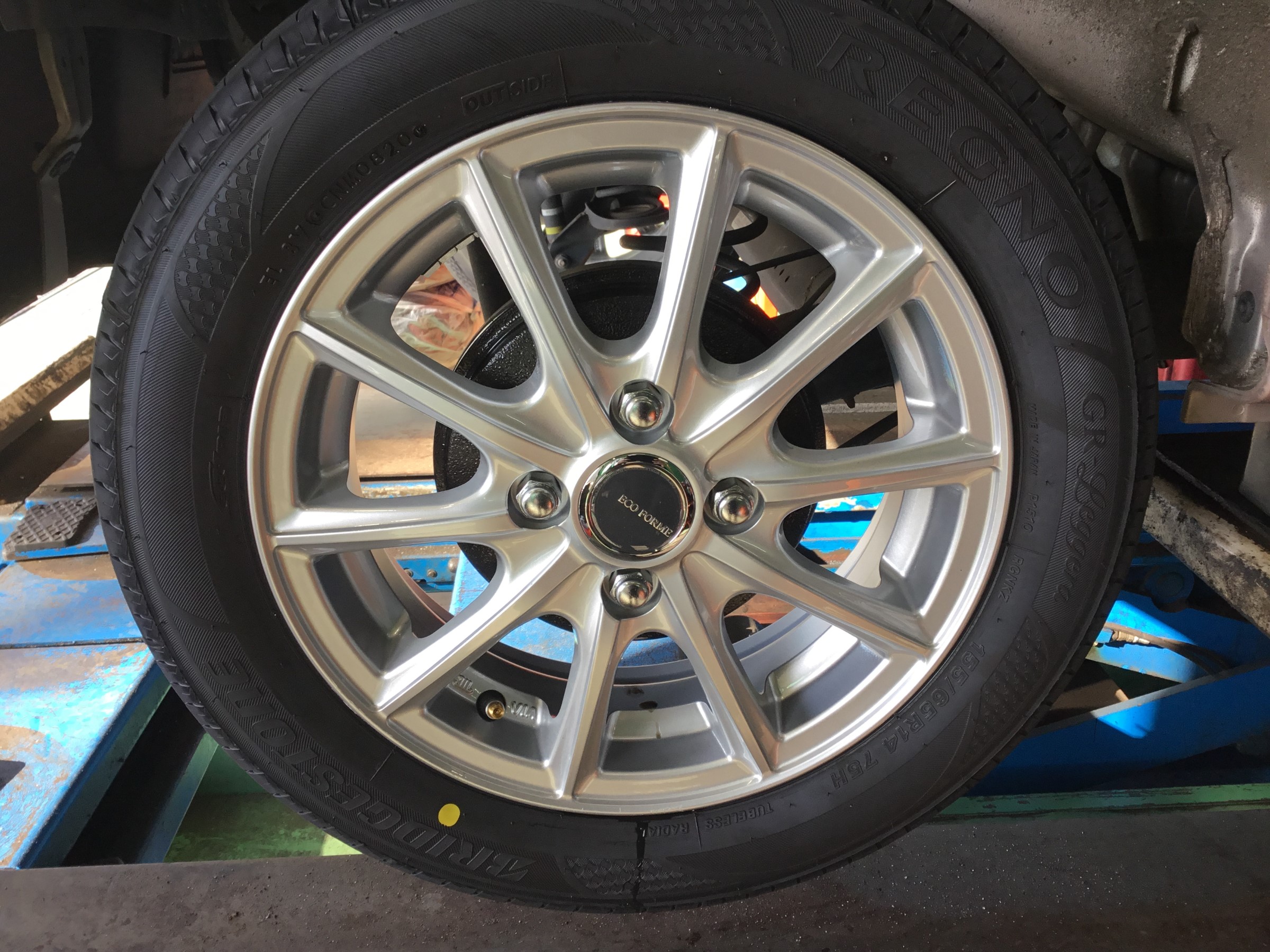 14インチアルミブリヂストンエコフォルムSE-12 4/100 45 軽自動車
