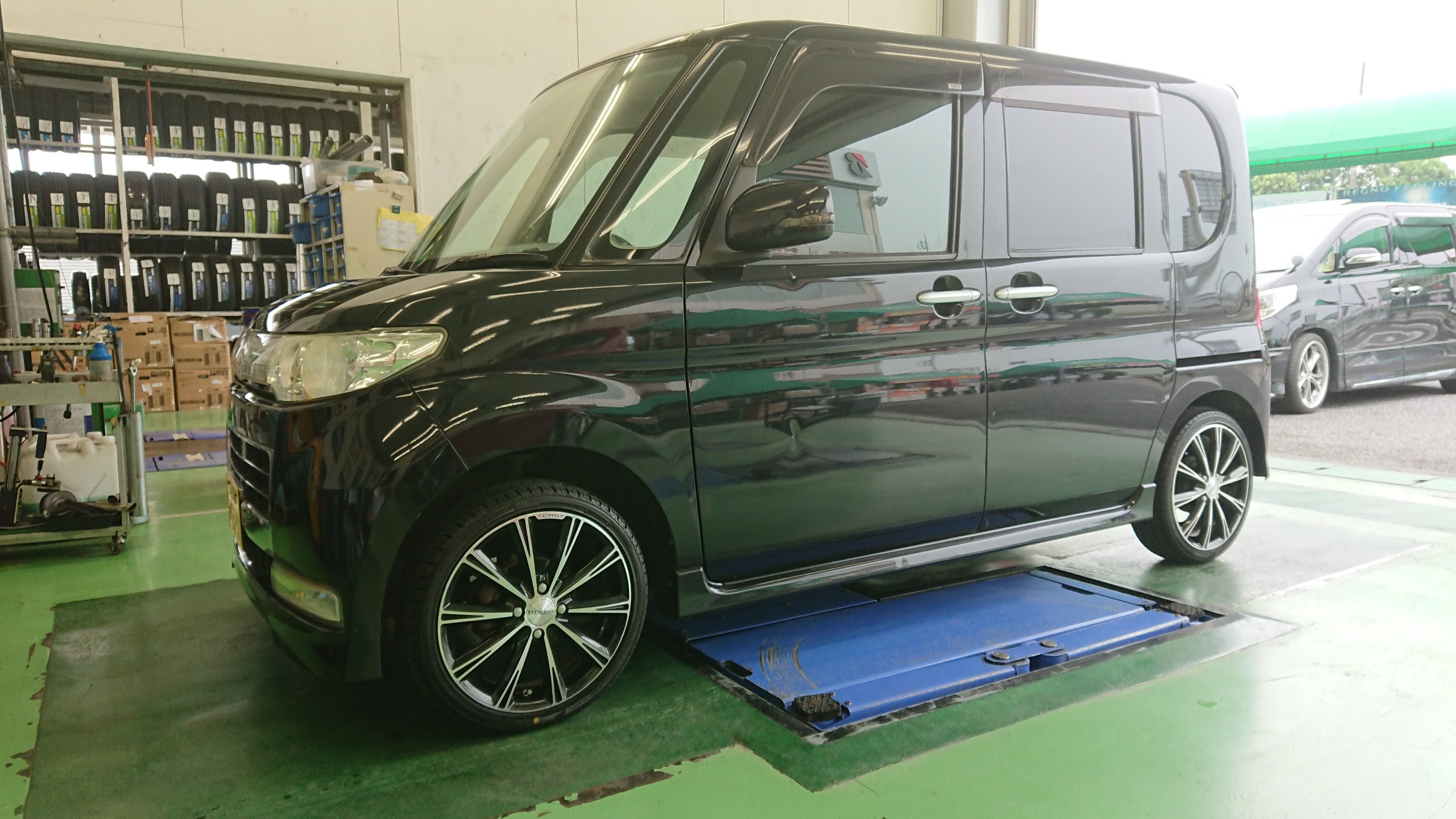ダイハツ・タント(L375S)】ダウンサス取り付け. アライメント調整です