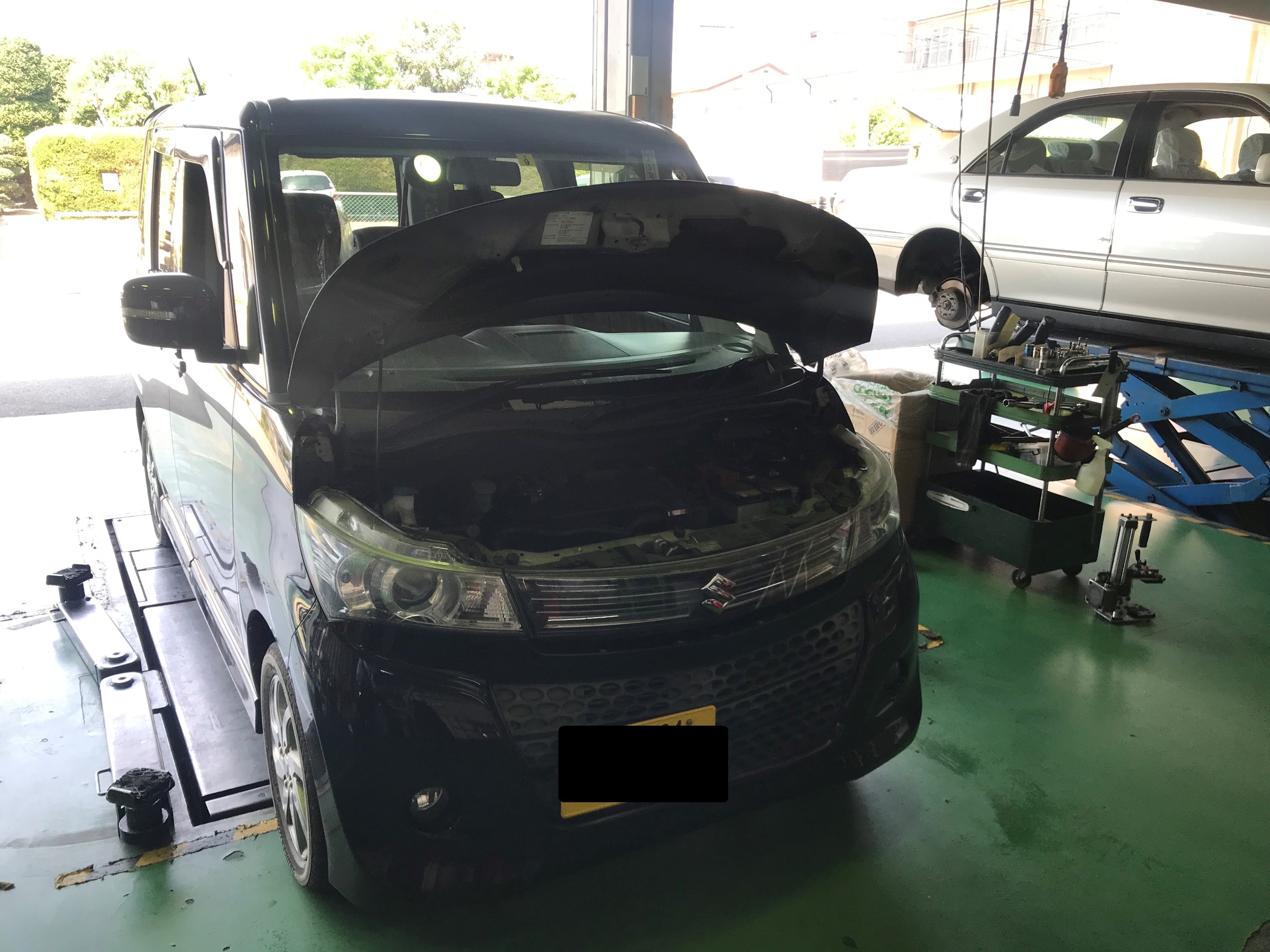 スズキ パレット バッテリー交換 パナソニック カオス60b19l装着 サービス事例 タイヤ館 湯村 タイヤからはじまる トータルカーメンテナンス タイヤ館グループ