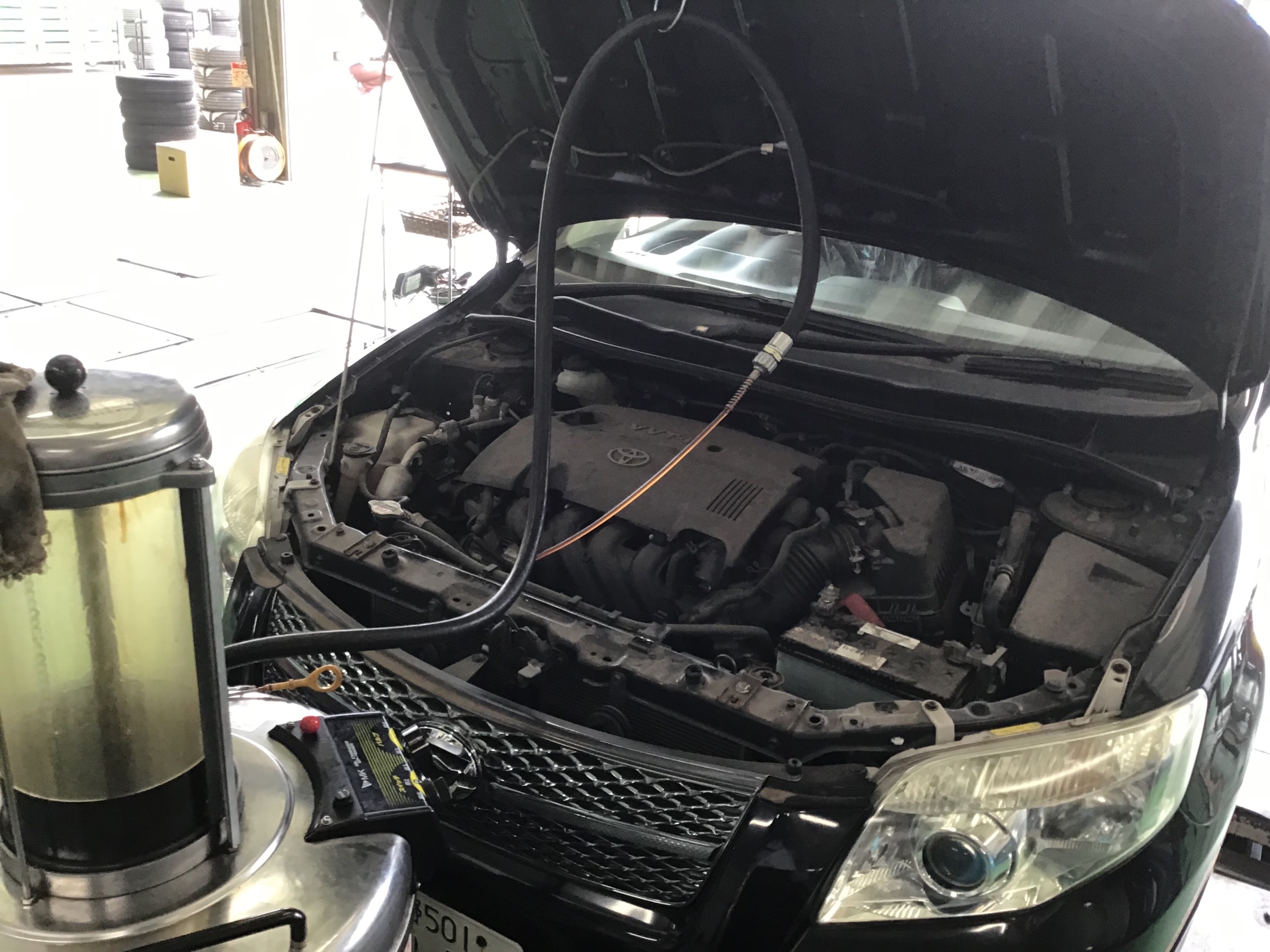 Toyotaカローラフィールダー オイルバッテリー交換 トヨタ カローラフィールダー メンテナンス商品 オイル関連 エンジンオイル交換 サービス事例 タイヤ館 西船橋 千葉県のタイヤ カー用品ショップ タイヤからはじまる トータルカーメンテナンス タイヤ