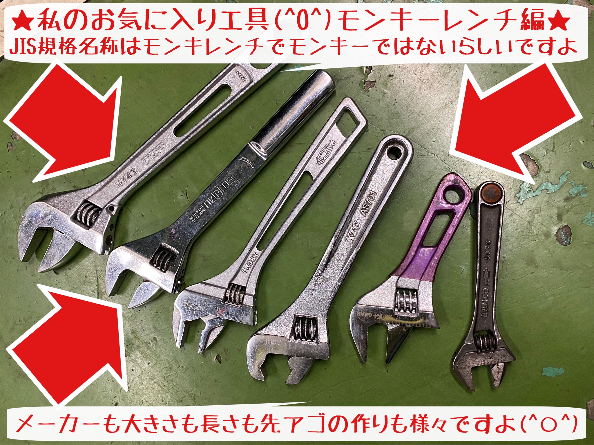 お気に入り工具 モンキー モンキ レンチ編 スタッフ日記 タイヤ館 岩国 タイヤからはじまる トータルカーメンテナンス タイヤ館グループ