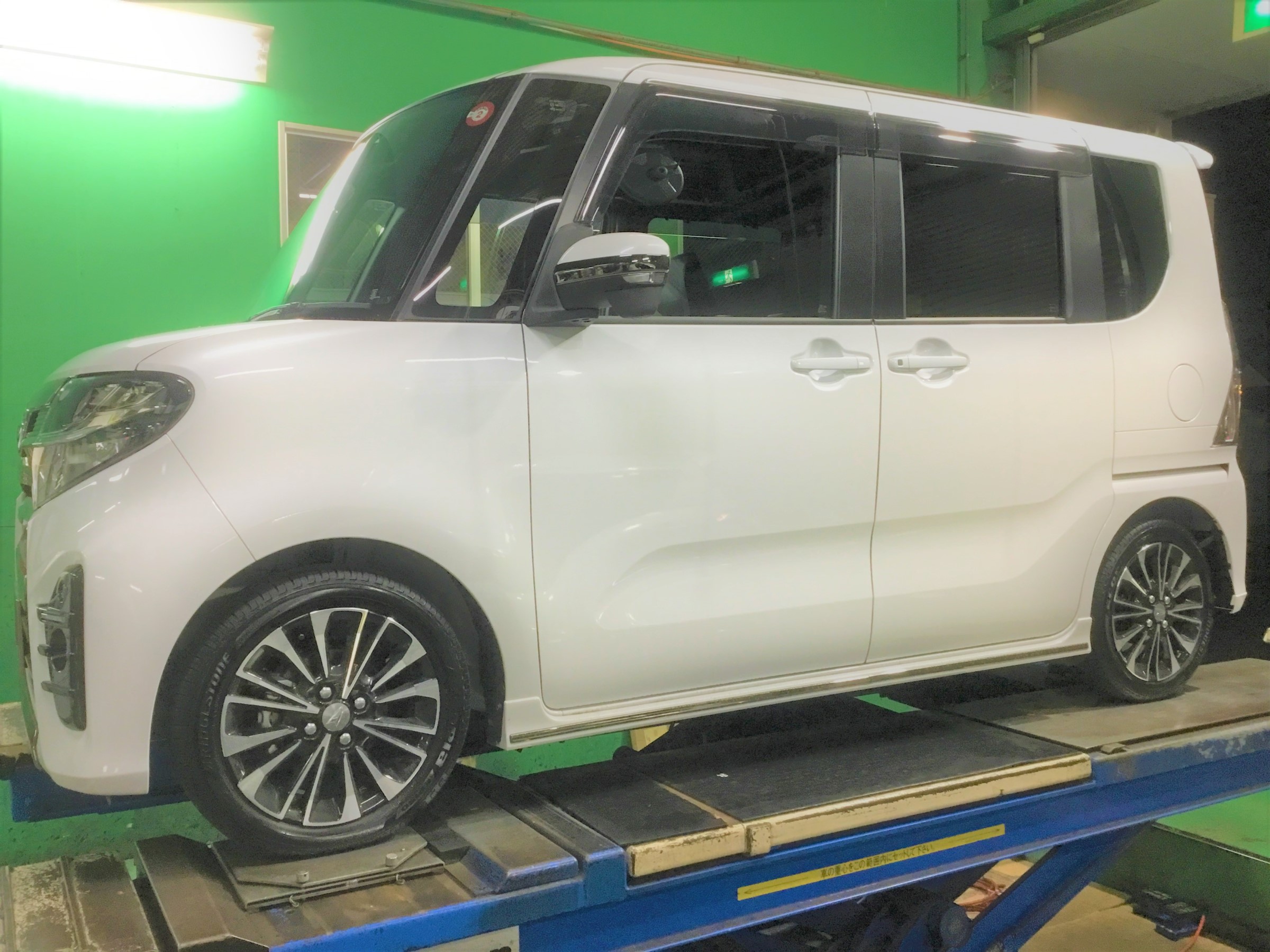 La660s型タント 車高調取り付け アライメント調整 ダイハツ タント その他 パーツ取付 サスペンション取付 技術サービスブログ タイヤ館 鎌ヶ谷 千葉県のタイヤ カー用品ショップ タイヤからはじまる トータルカーメンテナンス タイヤ館グループ