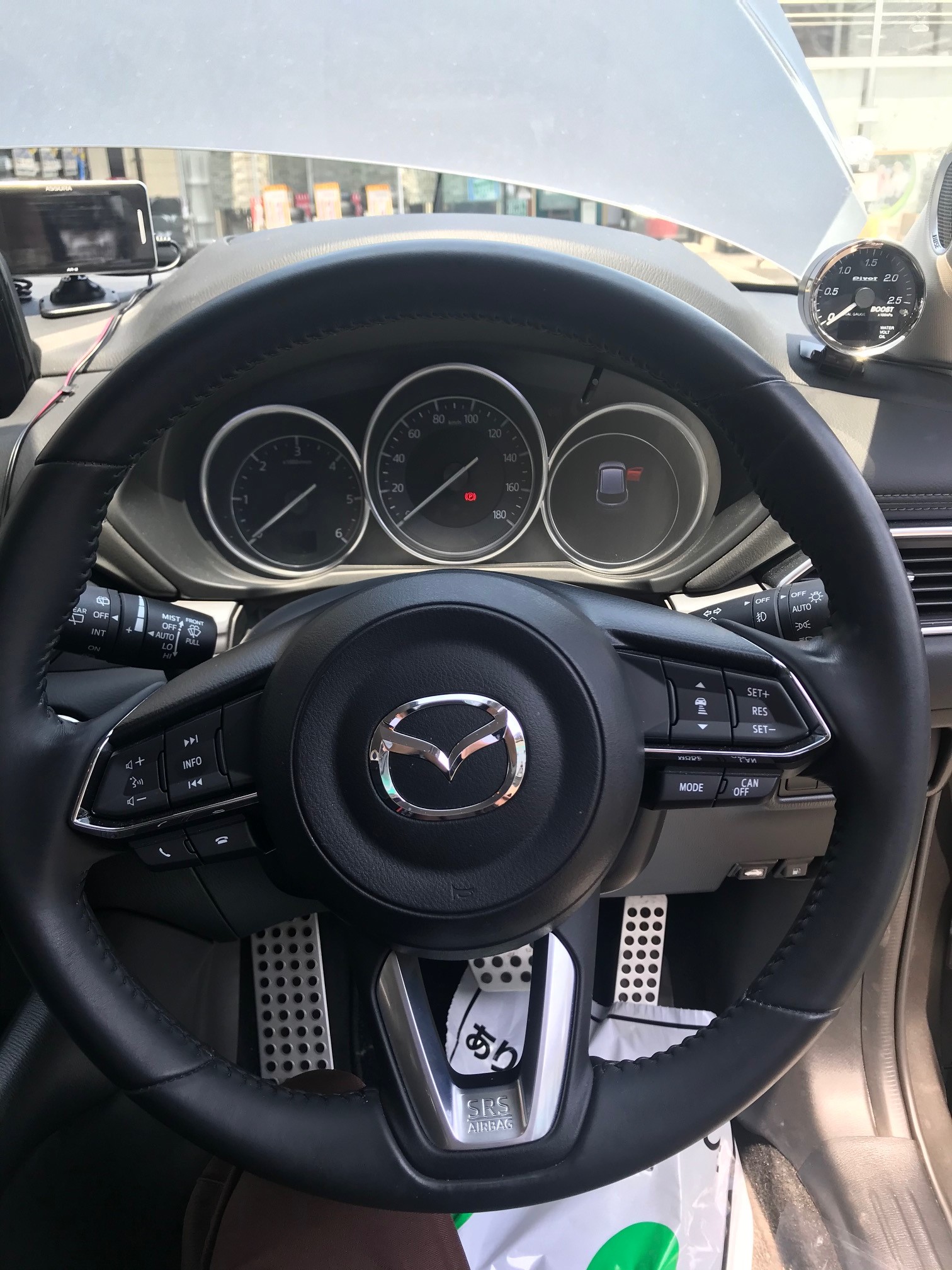 マツダ　CX-5  純正レザーハンドル