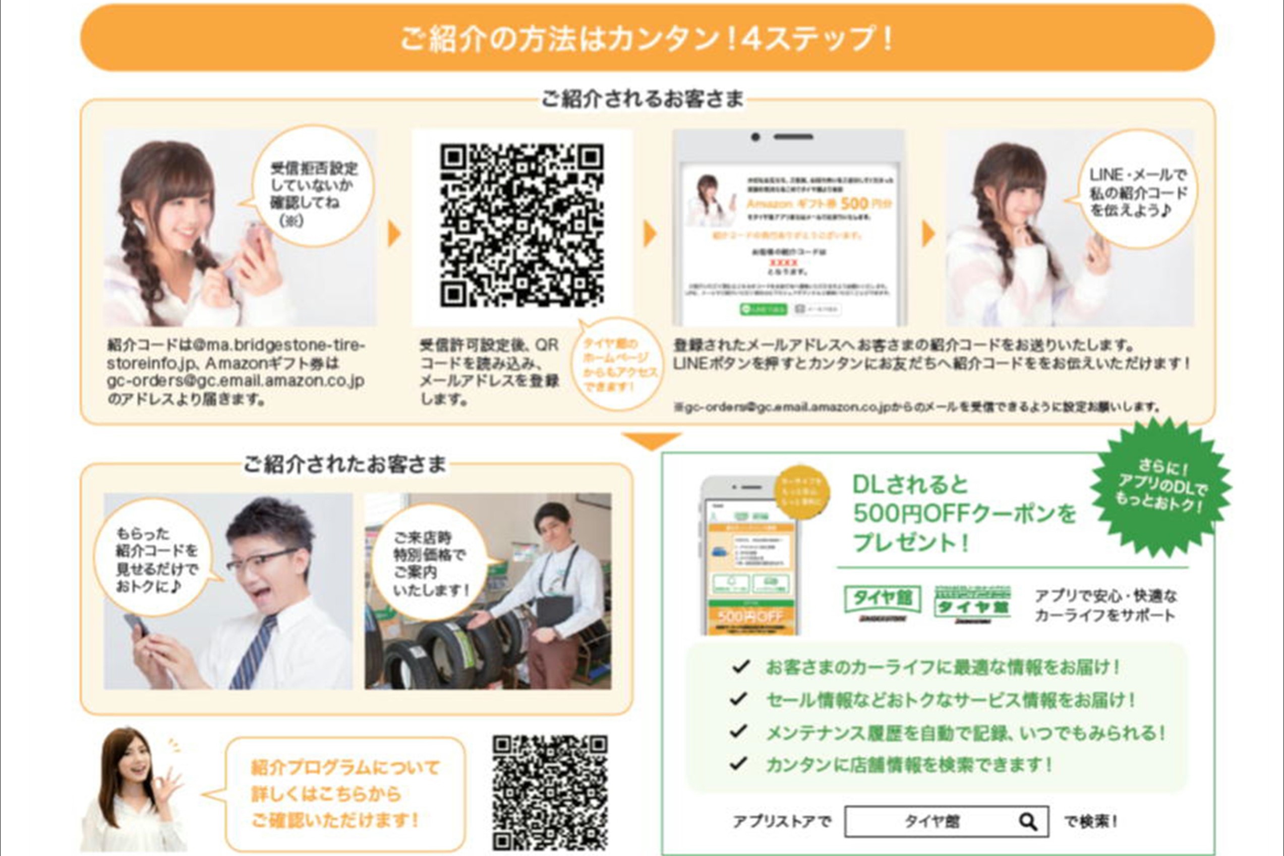 お友達を紹介してamazonギフト券をgetしよう お知らせ タイヤ館 矢野 タイヤからはじまる トータルカーメンテナンス タイヤ 館グループ