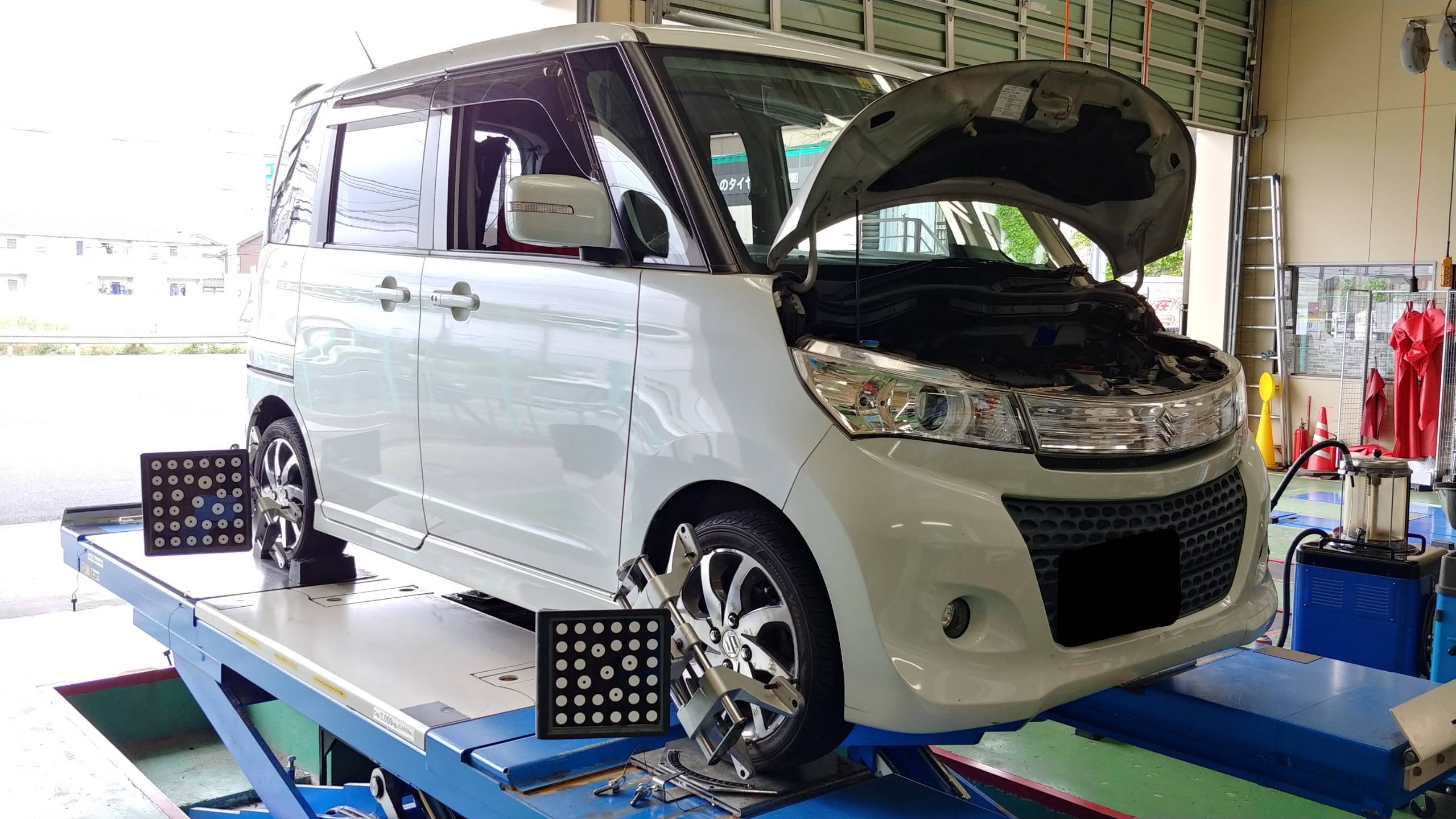 パレットsw アライメント調整 スズキ パレット タイヤ ホイール関連 4輪トータルアライメント調整 スタッフ日記 作業編 タイヤ館 松江南 タイヤからはじまる トータルカーメンテナンス タイヤ館グループ