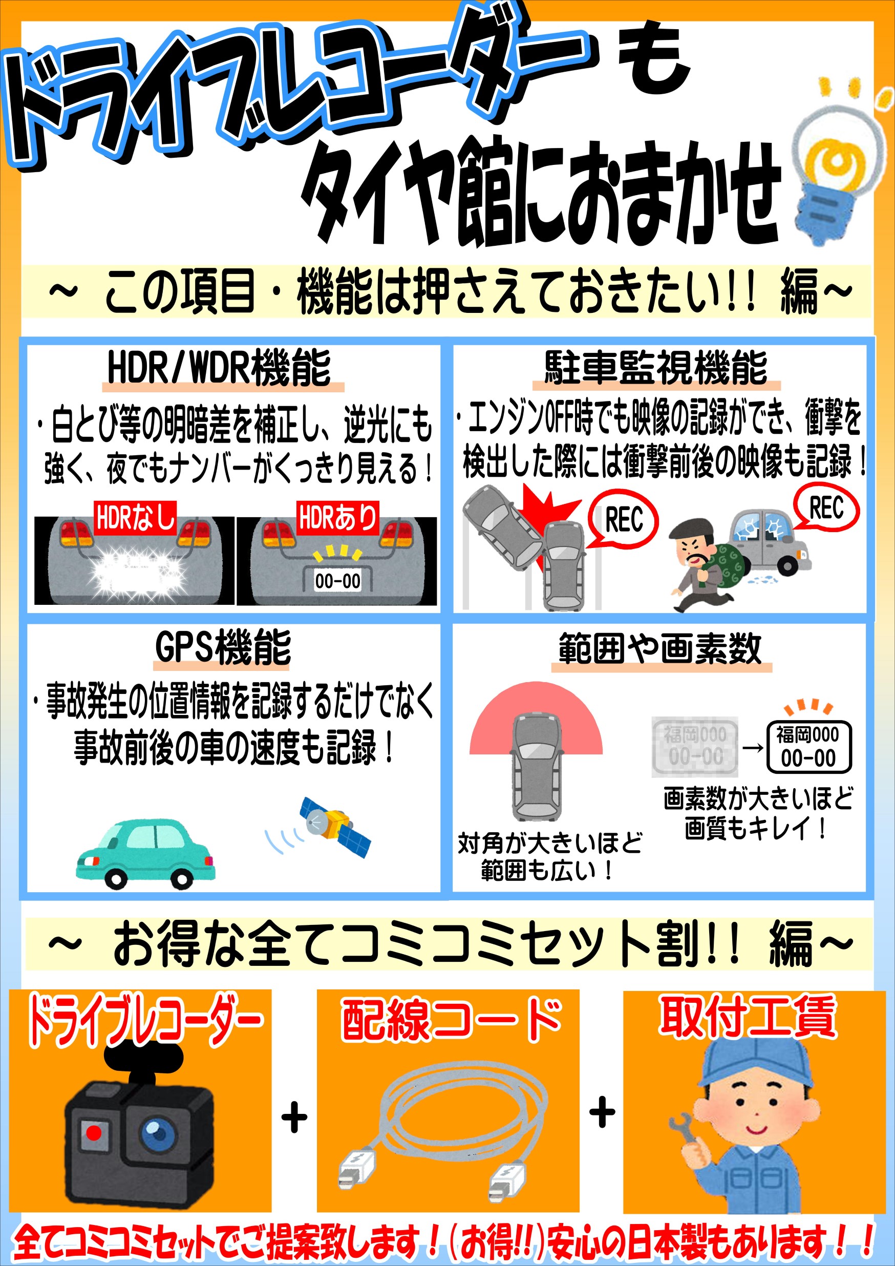 ドライブレコーダーご検討中の方 必見 スタッフ日記 タイヤ館 宗像 タイヤからはじまる トータルカーメンテナンス タイヤ館グループ
