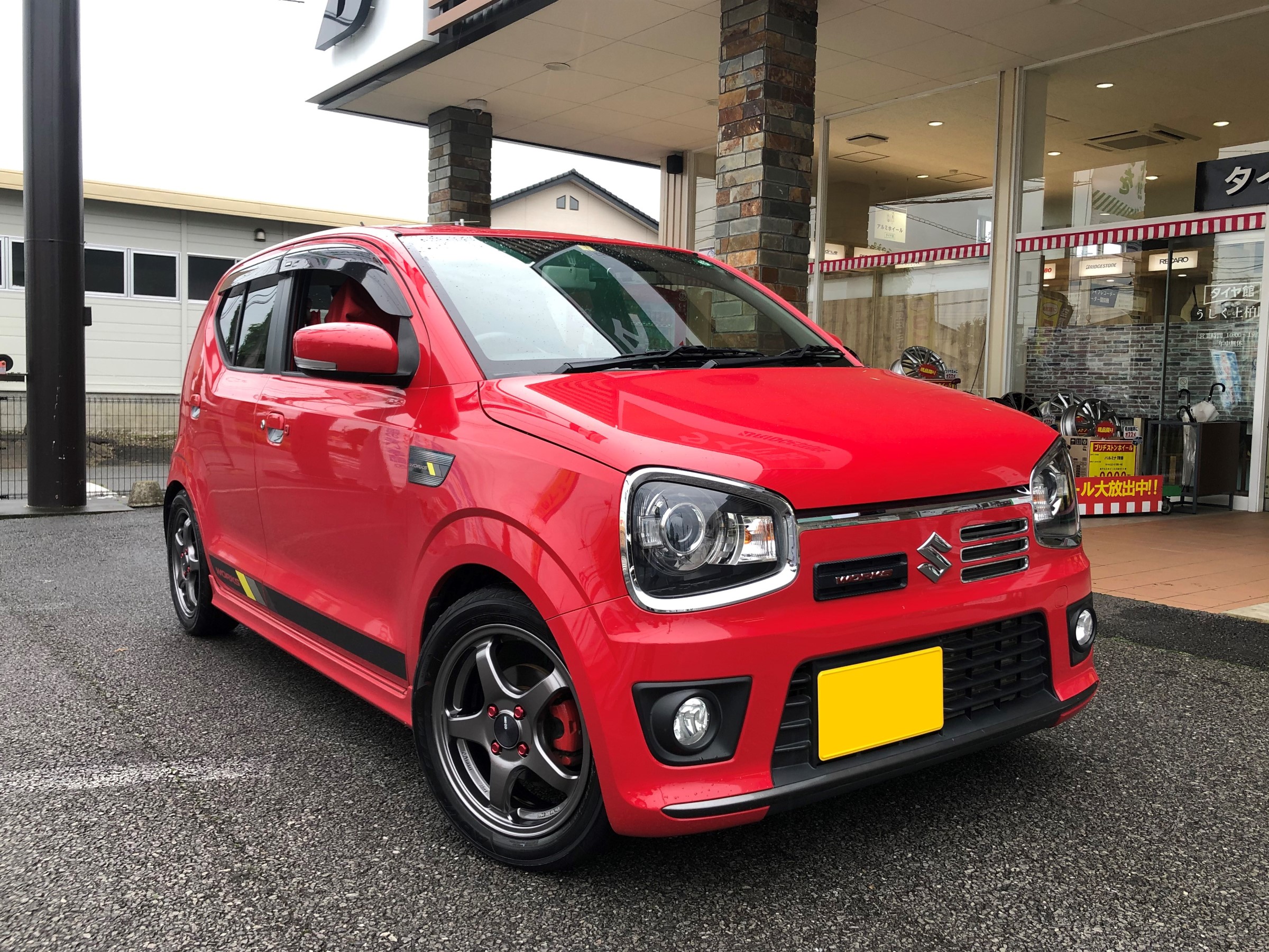 スズキ・アルトワークス4ＷＤ・HA36S】ホイール、車高調、ラテラル