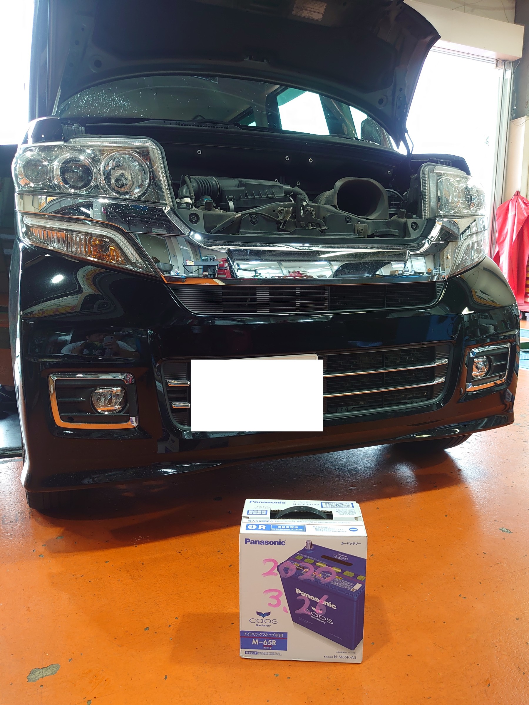 ホンダ N Boxカスタム Jf1 アイドリングストップ車用バッテリー交換 パナソニック Caos M 65r ホンダ N Boxカスタム メンテナンス商品 パーツ取付 各種用品取付 作業日誌 商品紹介 タイヤ館 則松 タイヤからはじまる トータルカーメンテナンス タイヤ館グループ