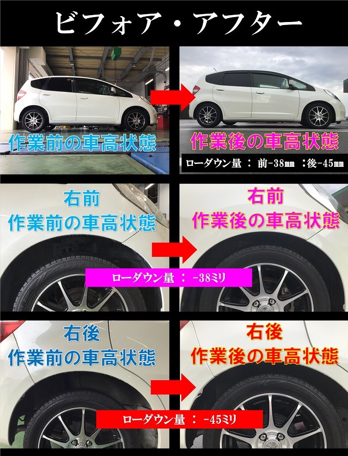☆ホンダ フィット ダウンサス ローダウン アライメント | ホンダ