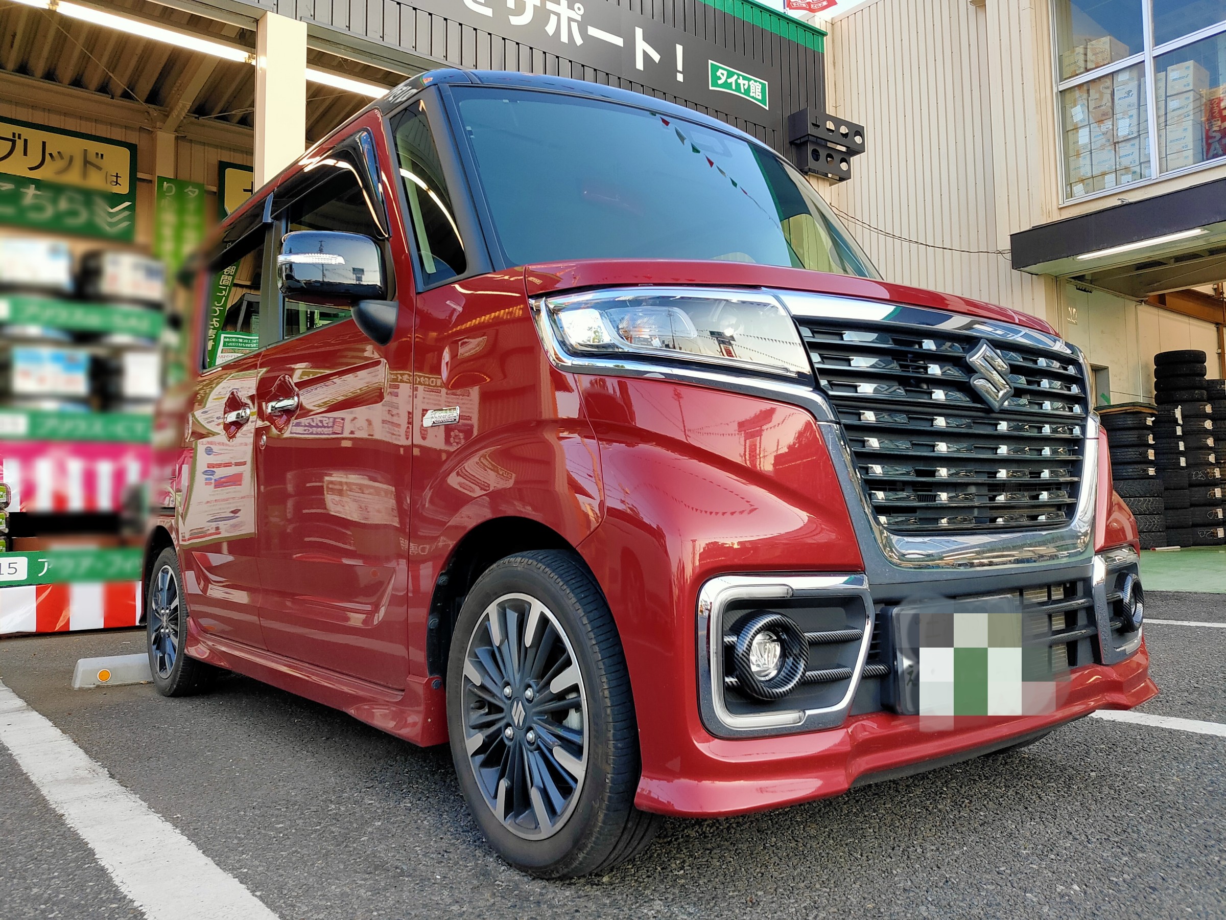 スズキ スペーシア Mk53s エンジンオイル交換を行いました スズキ スペーシアカスタム メンテナンス商品 オイル関連 エンジンオイル交換 サービス事例 タイヤ館 阿見 茨城県のタイヤ カー用品ショップ タイヤからはじまる トータルカーメンテナンス