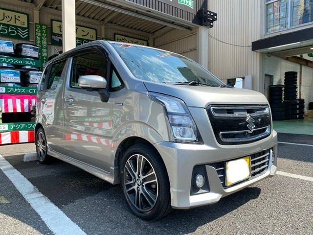 スズキ ワゴンRスティングレー (MH55S)】タイヤ交換、アライメントを