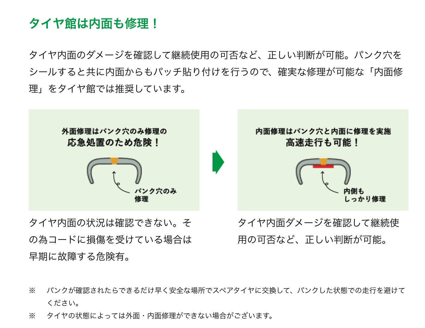 ブリヂストン　タイヤ館下松　タイヤ交換　パンク修理　内面修理　外面修理　下松市　周南市　徳山　柳井　熊毛　玖珂