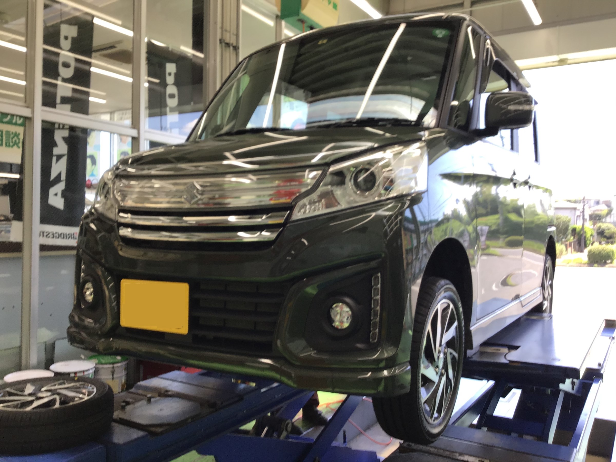 スズキ・スペーシアカスタム(MK42S)】タイヤ交換＆アライメント調整