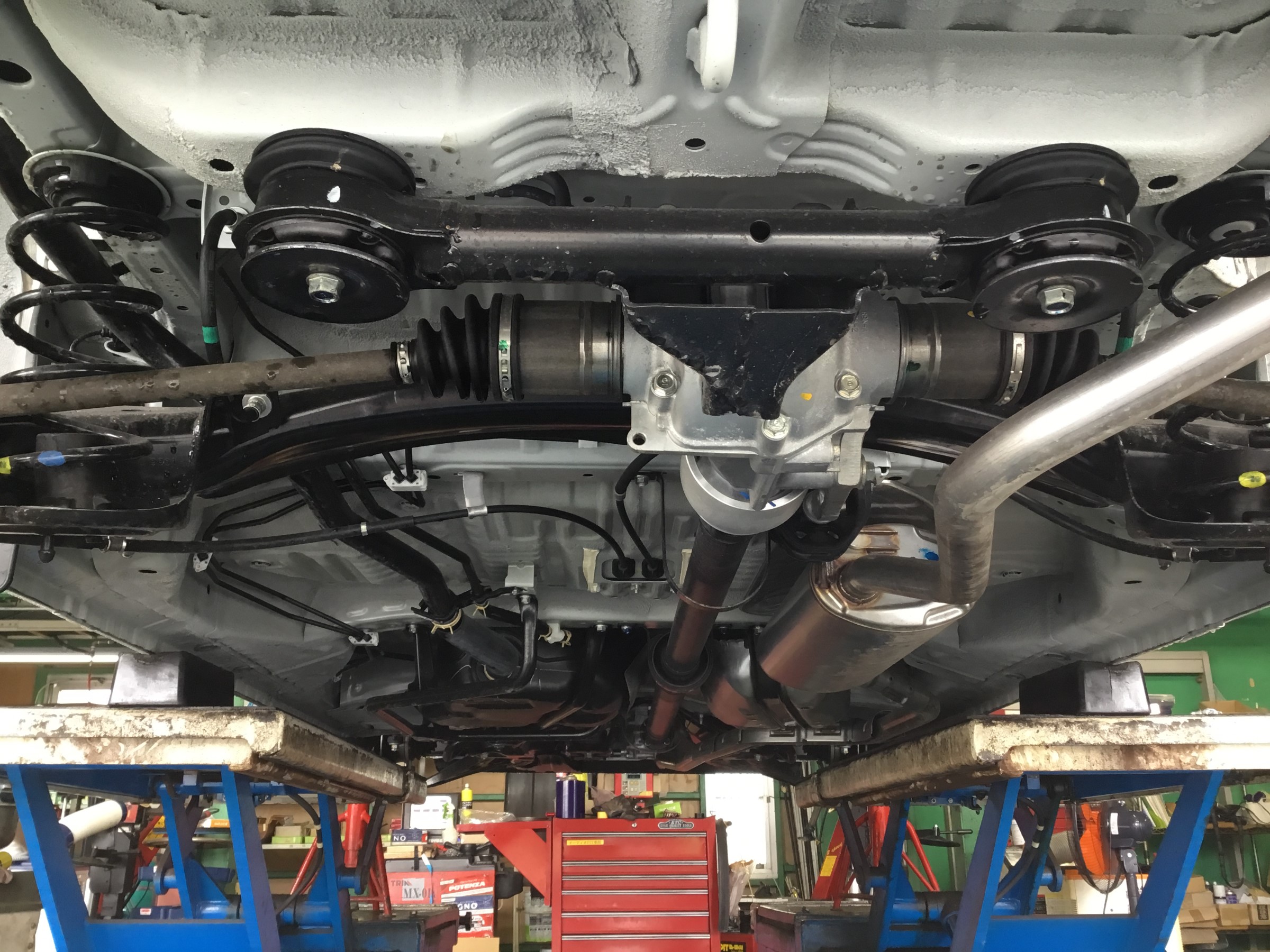 Jf4型n Box 車高調整式サスペンション取り付け アライメント調整 ホンダ N Box その他 パーツ取付 サスペンション取付 技術サービスブログ タイヤ館 鎌ヶ谷 千葉県のタイヤ カー用品ショップ タイヤからはじまる トータルカーメンテナンス タイヤ館グループ