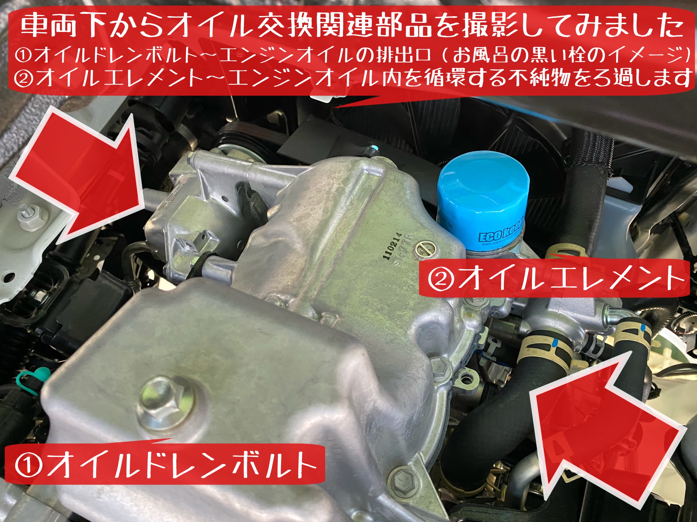 スズキ ジムニー エンジンオイル オイルエレメント交換実施です スズキ ジムニー タイヤ オイル関連 エンジンオイル交換 サービス事例 タイヤ館 岩国 タイヤからはじまる トータルカーメンテナンス タイヤ館グループ