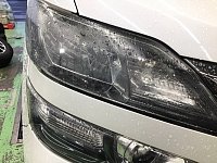 トヨタ・ヴェルファイア(20系)】ヘッドライトコーティング作業 トヨタ・ヴェルファイア(20系)】ヘッドライトコーティング作業