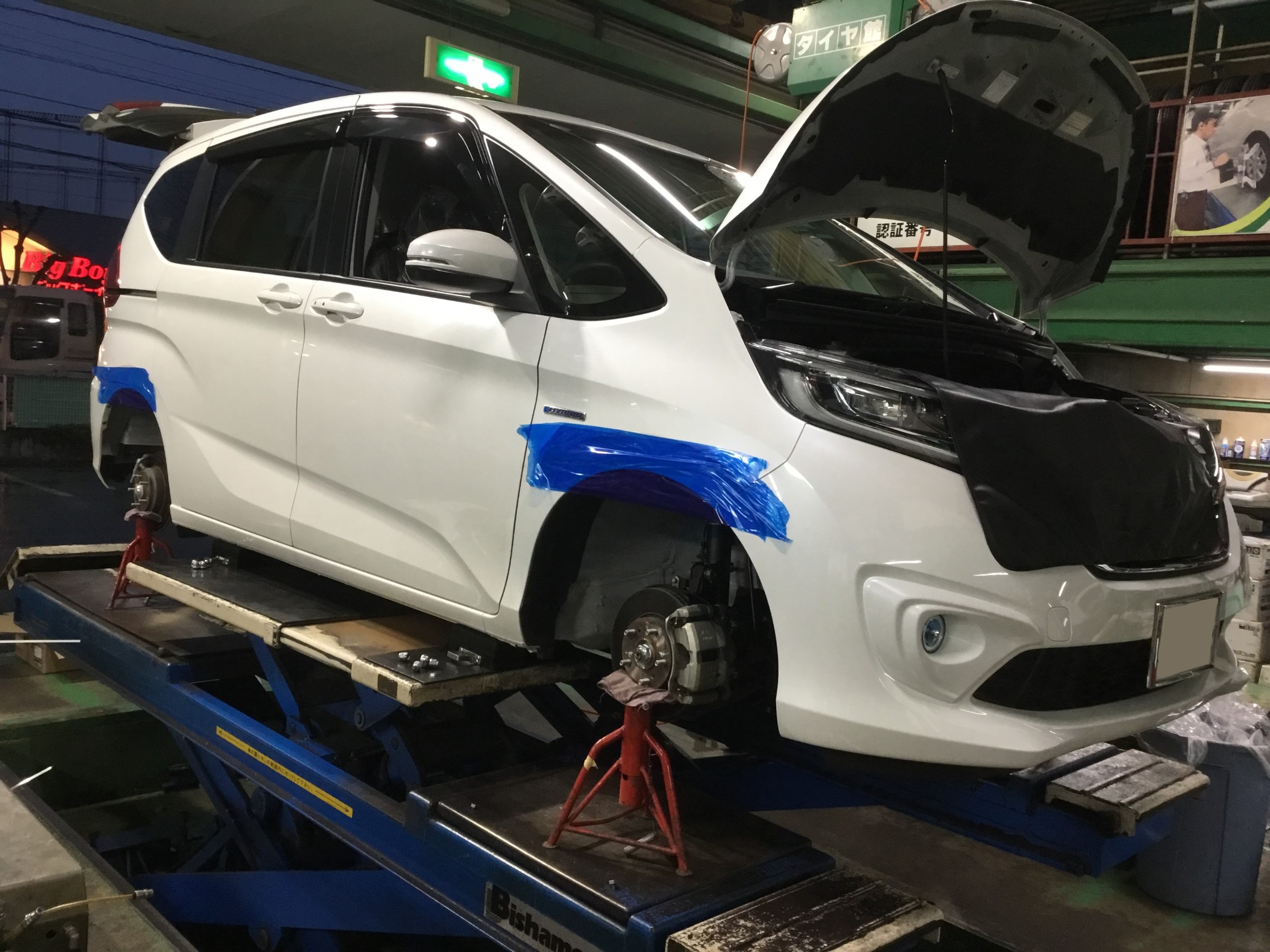 Gb7型フリード 車高調整式サスペンション取り付け アライメント調整 ホイール交換 ホンダ フリード ホイール タイヤ ホイール関連 タイヤ ホイール交換 技術サービスブログ タイヤ館 鎌ヶ谷 千葉県のタイヤ カー用品ショップ タイヤからはじまる