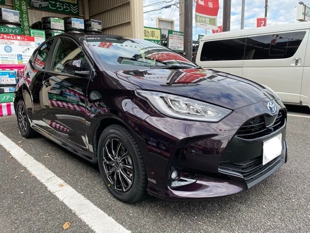 トヨタ MXPA10 ヤリス】スタッドレスホイールセット取付けを行い